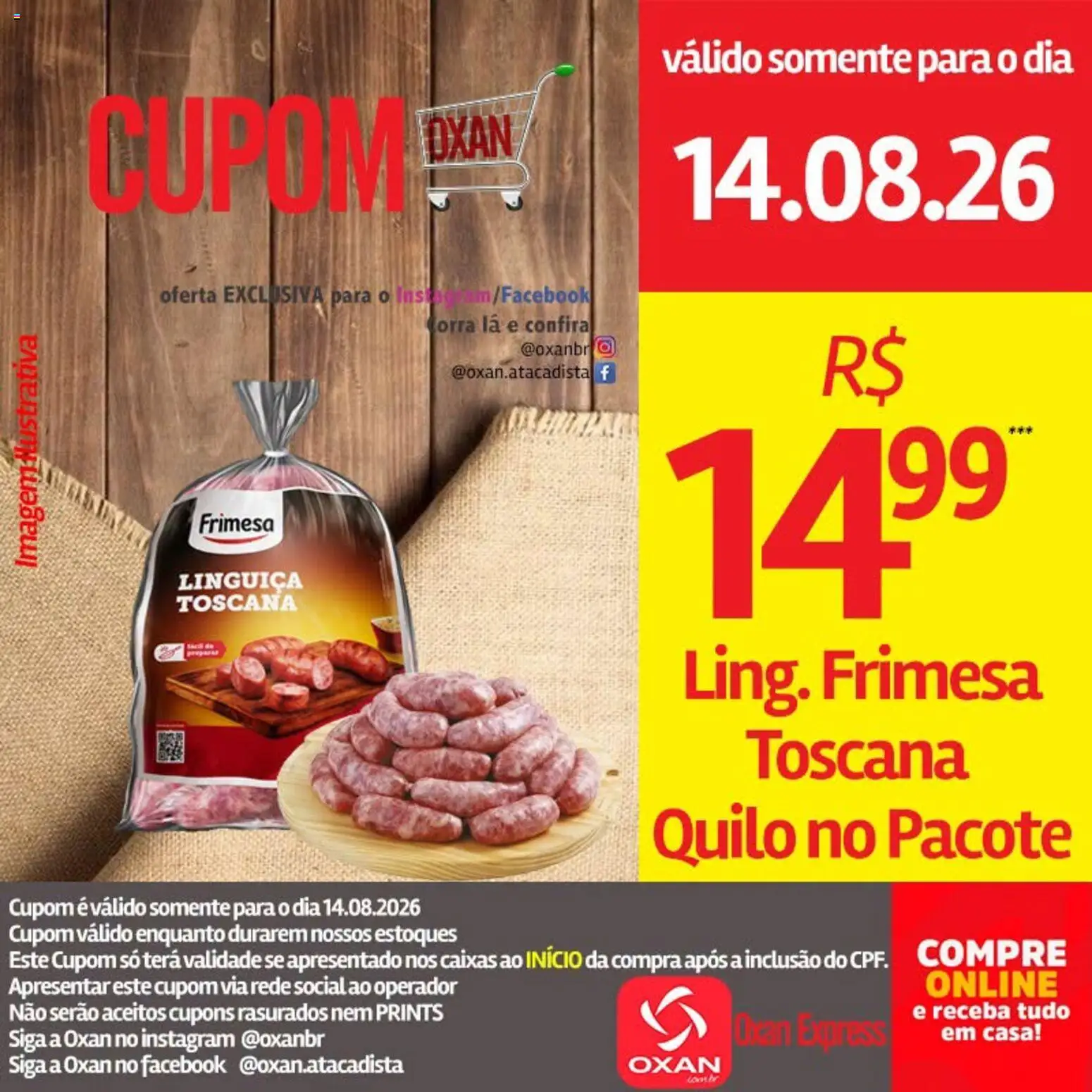 Oxan Atacadista Folheto - válido de 14/08/2026 | Página: 9 | Produtos: Linguiça