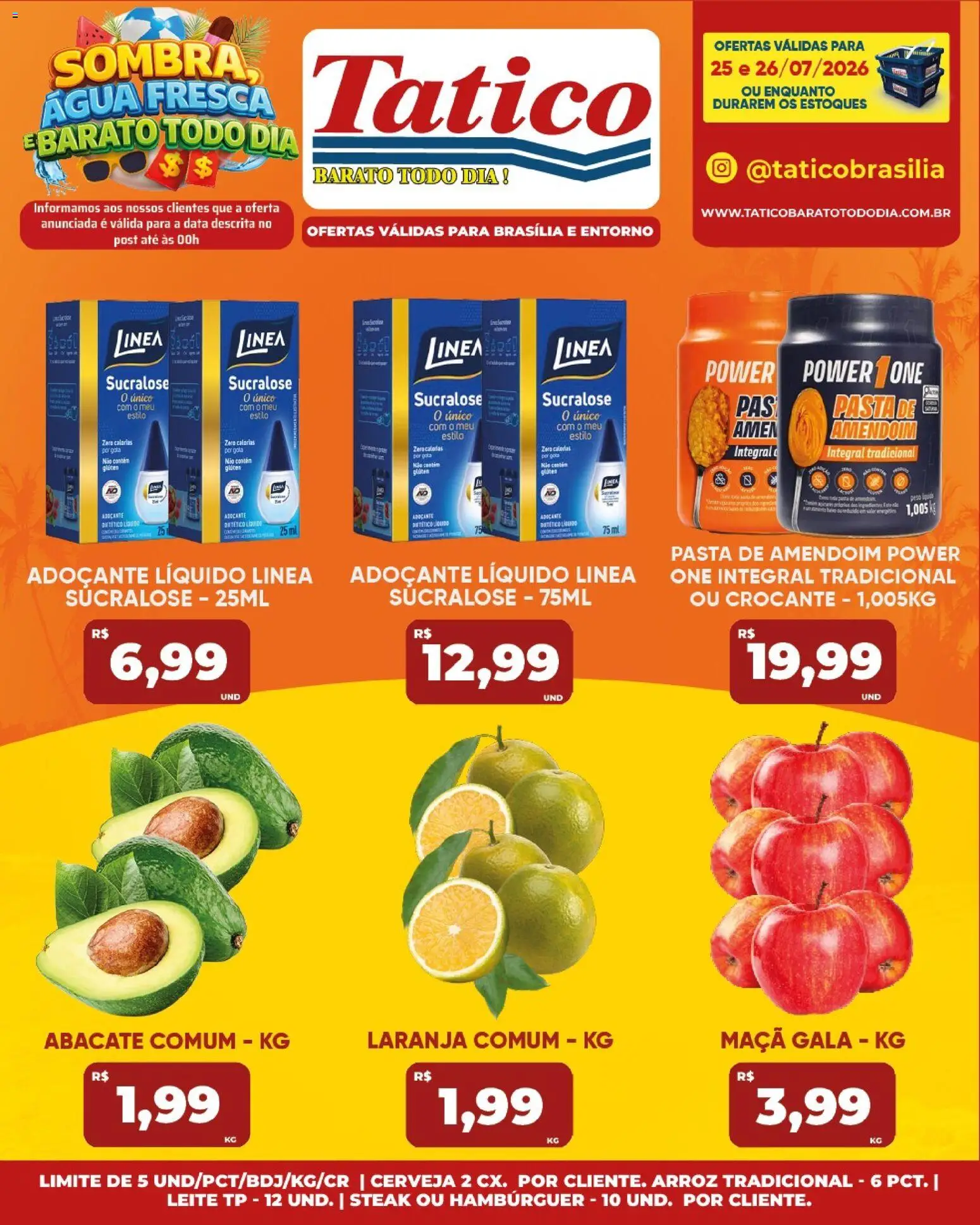 Tatico Folheto - válido de 25/07/2026 | Página: 18 | Produtos: Amendoim, Adoçante, Pasta, Cerveja