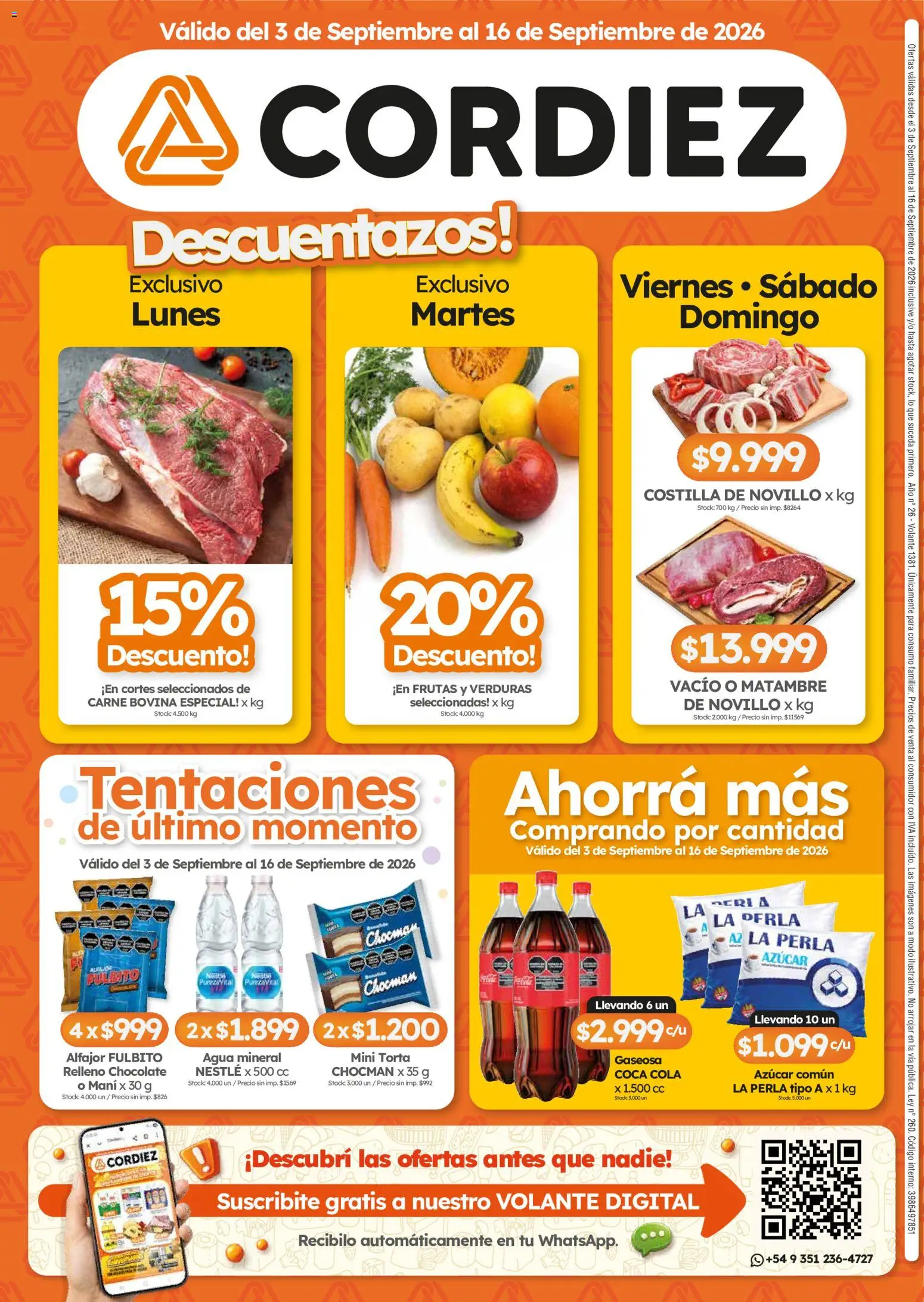 Cordiez - Ofertas │ válido desde el 03/09/2026 | Página: 8 | Productos: Carne, Mani, Torta, Verduras