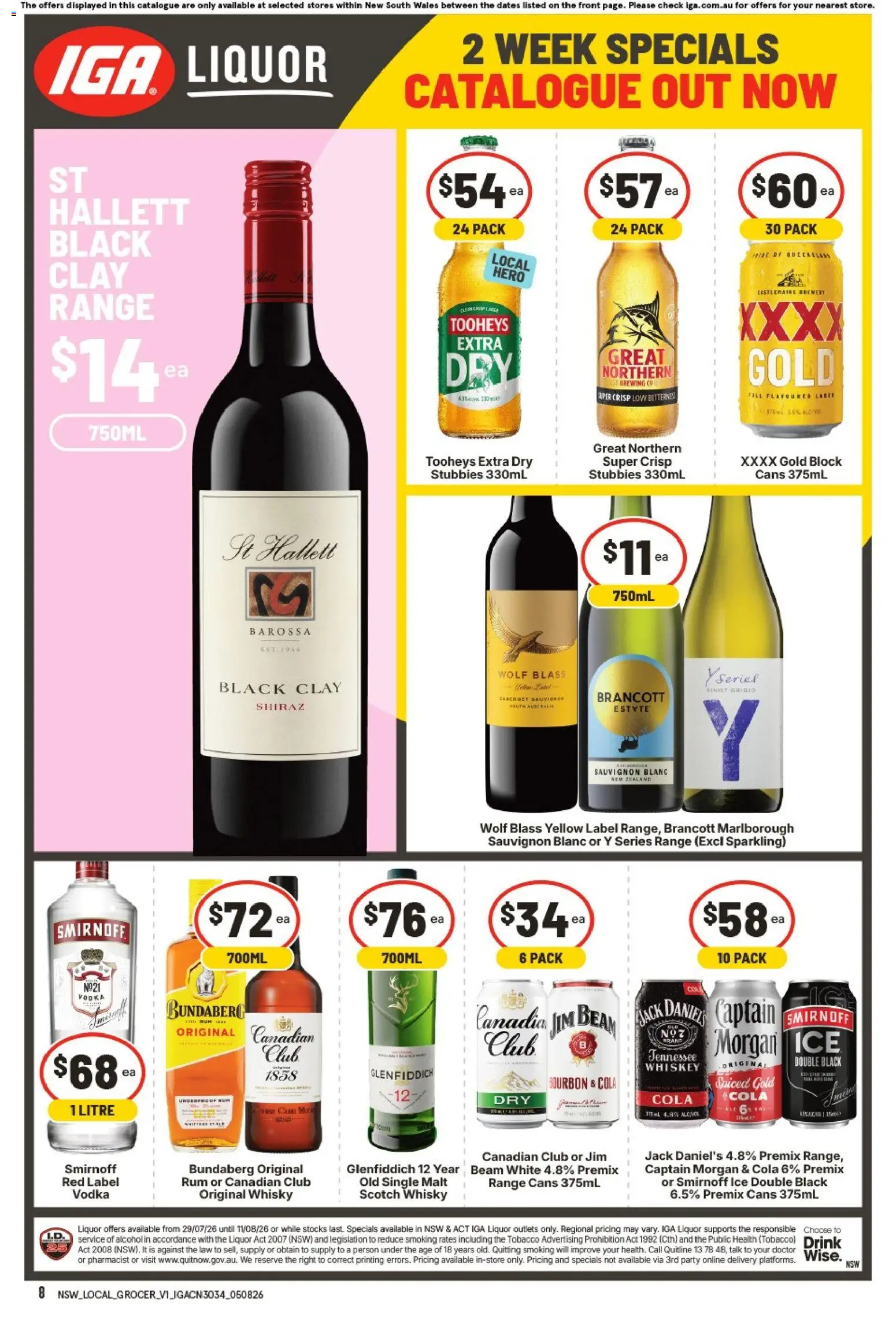 IGA catalogue - valid from 05/08/2026 | Page: 2 | Products: Bourbon, Vodka, Whiskey, Scotch