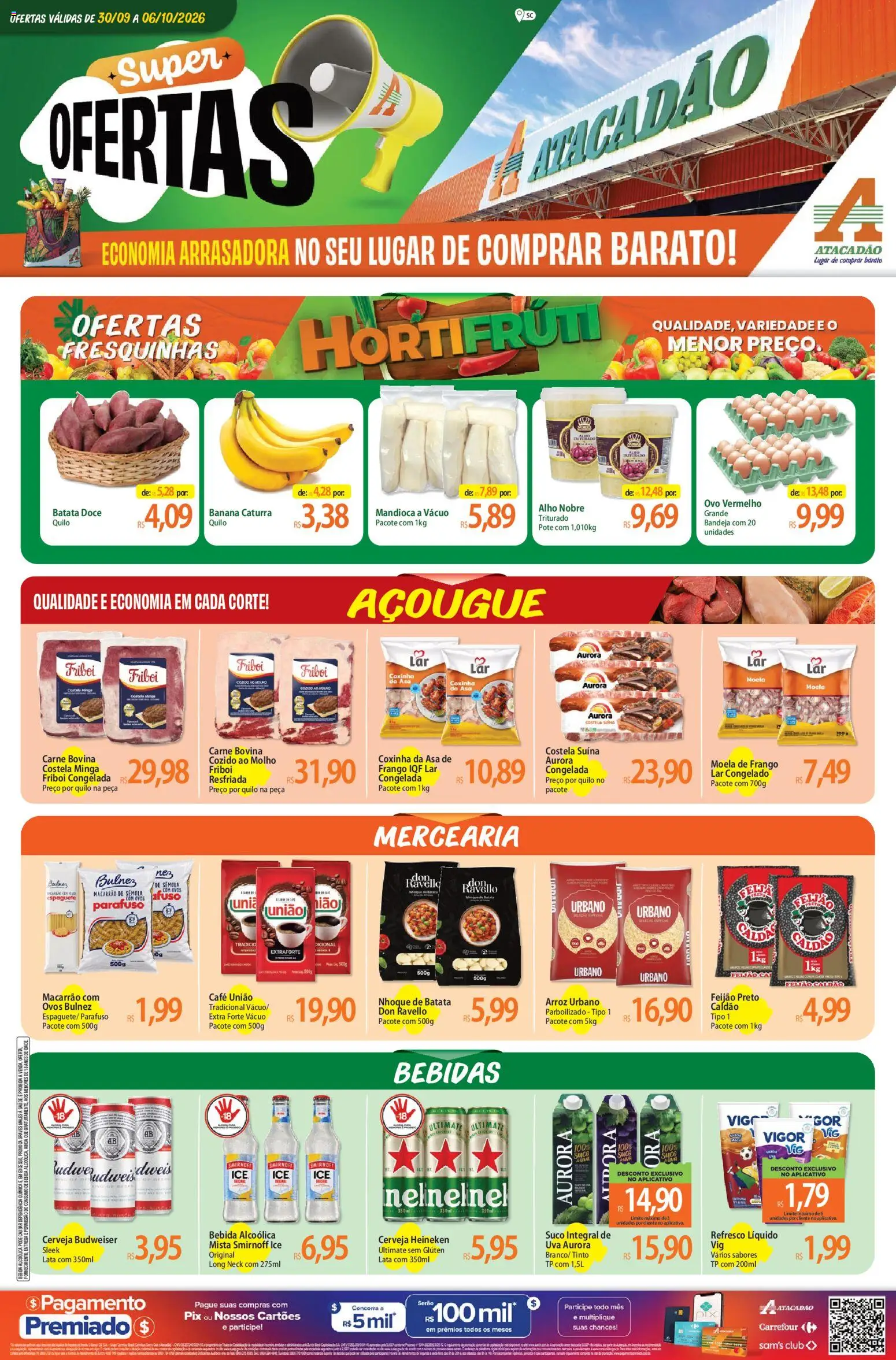 Atacadão Folheto - válido de 30/09/2026 | Página: 1 | Produtos: Uva, Café, Suco, Nhoque
