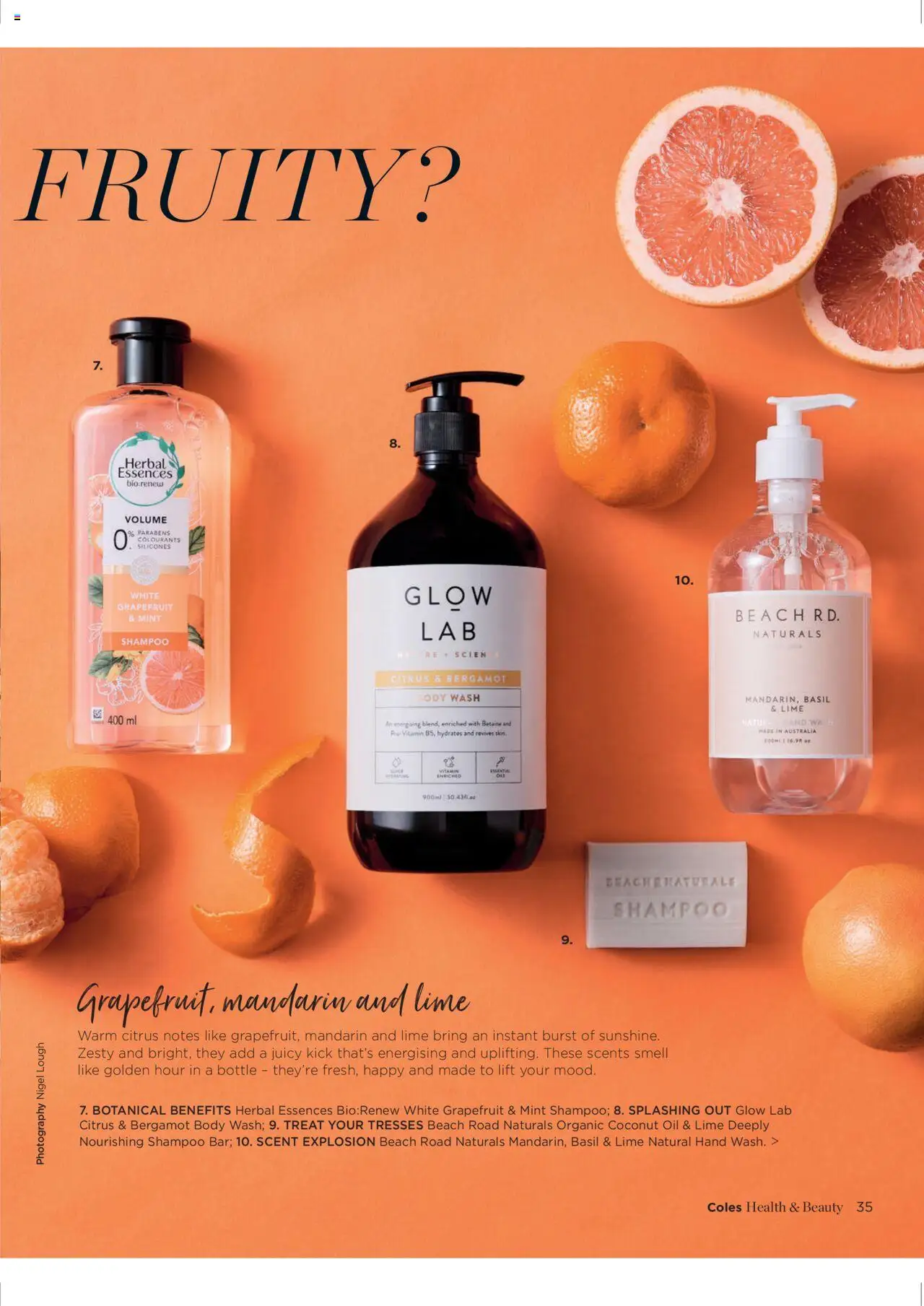 Coles catalogue - valid from 07.10.2025 | Page: 35 | Products: Shampoo, Oil, Grapefruit, Lime