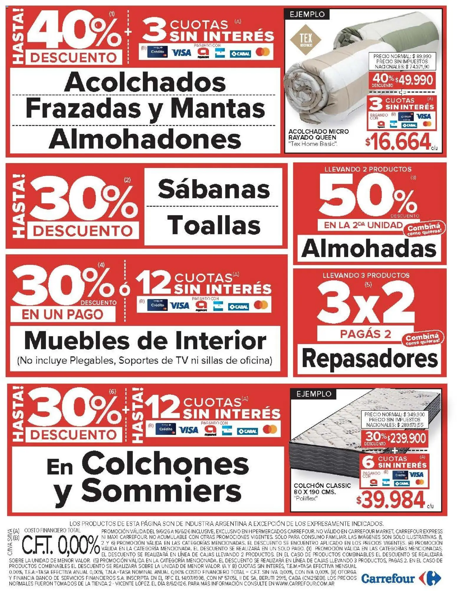 Carrefour ofertas │ válido desde el 09.06.2026 | Página: 30 | Productos: Sabanas, Toallas, Acolchado, Colchón