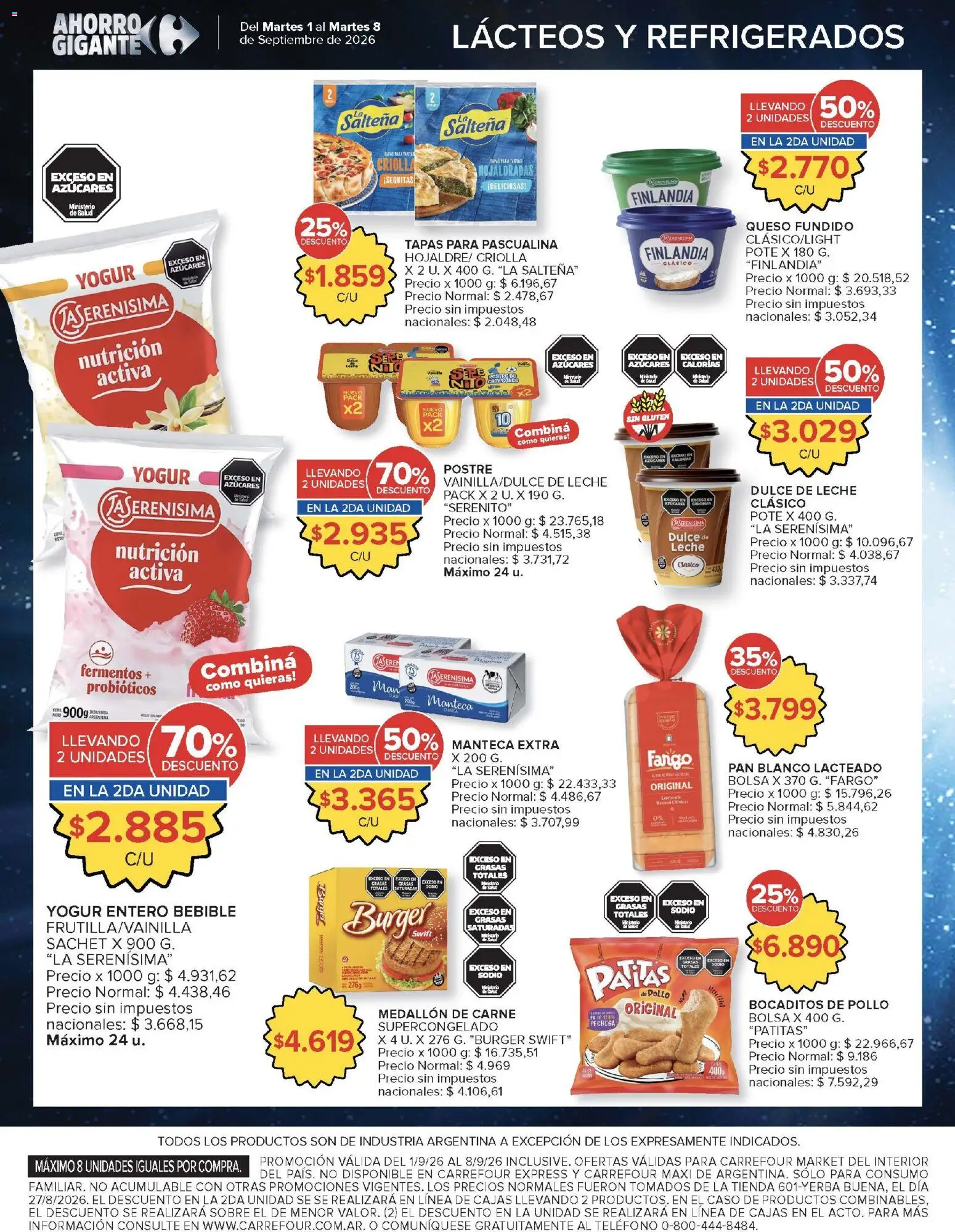 Carrefour Market - Catalógo │ válido desde el 01/09/2026 | Página: 7 | Productos: Bolsa, Probióticos, Queso, Pan