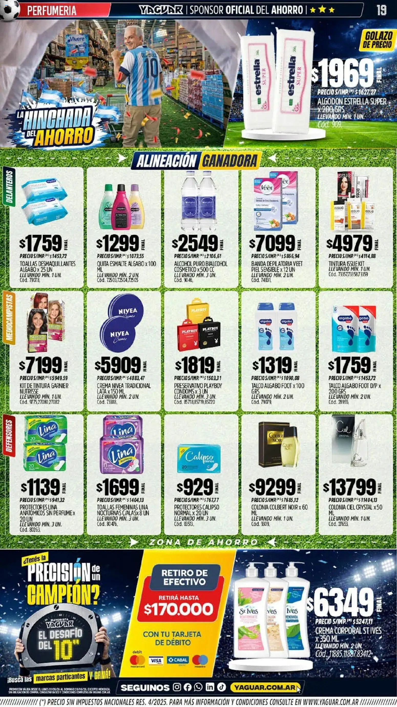 Yaguar - Oferta Semanal Neuquen │ válido desde el 01.06.2026 | Página: 19 | Productos: Toallas, Perfume, Tintura, Crema