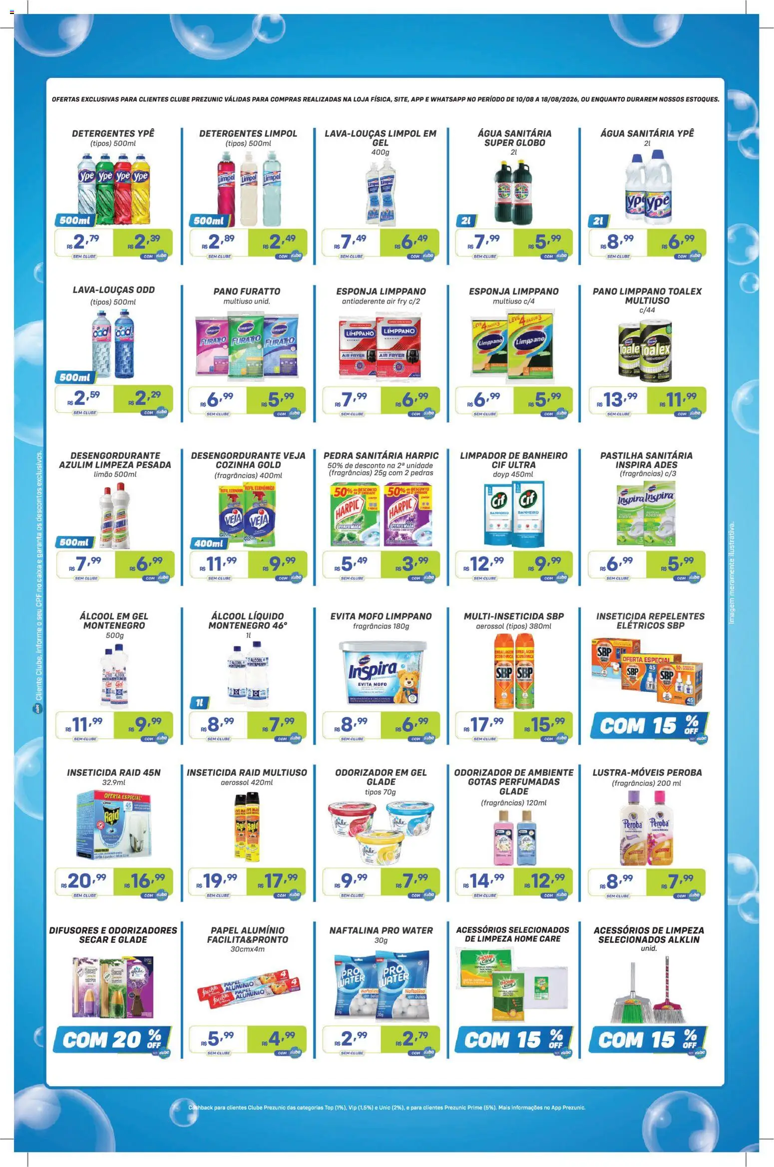 Prezunic Folheto - válido de 10/08/2026 | Página: 2 | Produtos: Esponja, Papel alumínio, Air fryer, Álcool em gel