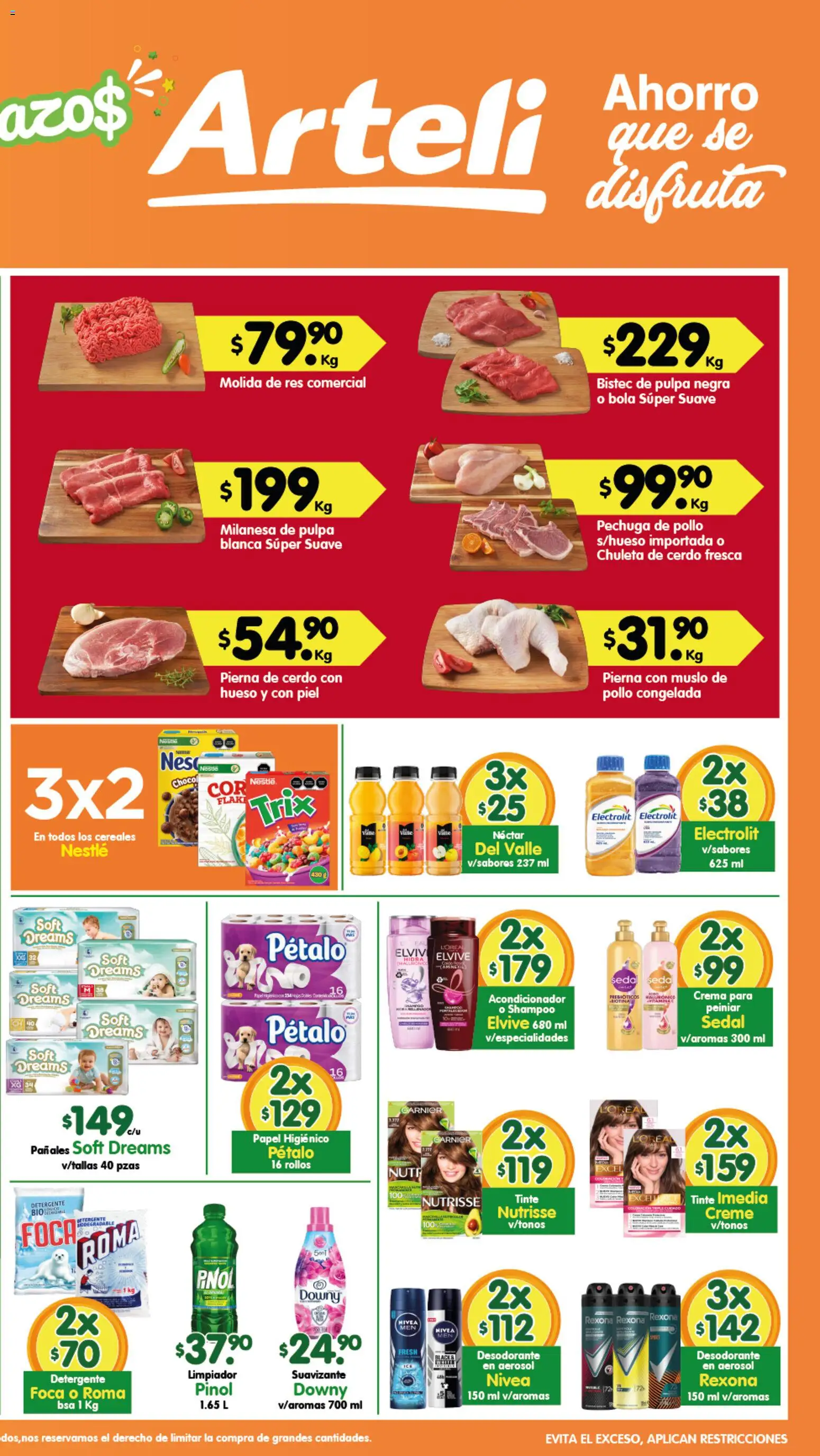 Nuevas ofertas de Arteli válidas en toda la República Mexicana desde el 29.05.2026. ¡Encuentra las mejores ofertas en Arteli folleto Valles! | Página: 2 | Productos: Pollo, Detergente, Pañales, Acondicionador