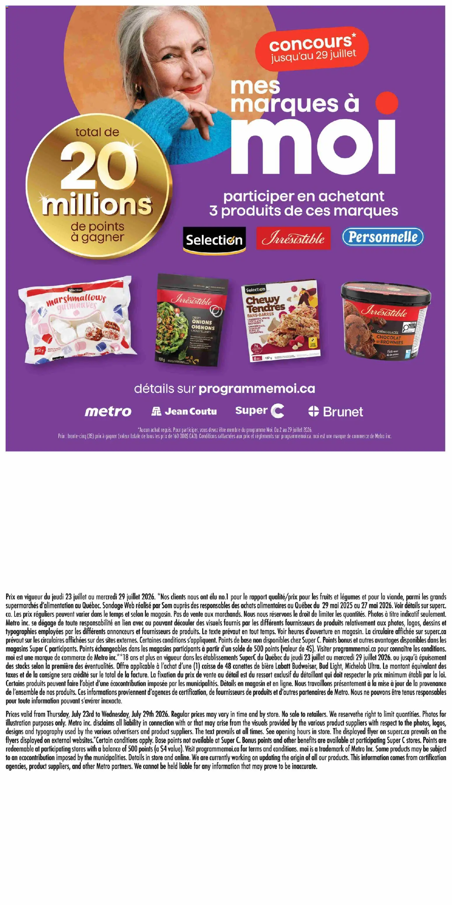 Super C flyer valid from Jul 23, 2026 | Page: 17 | Products: White chocolate, Brownies, Legumes, Chocolate