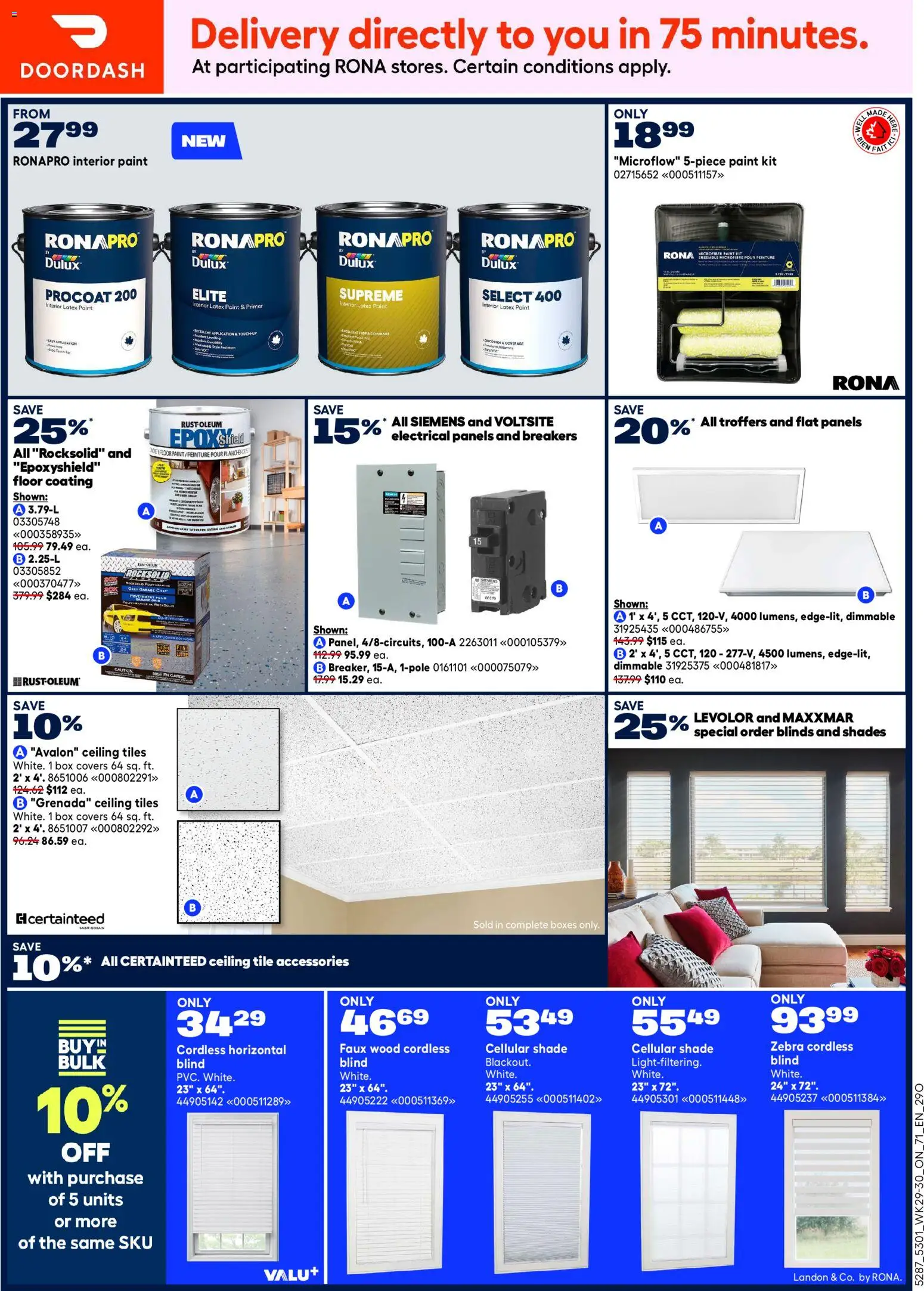 Rona flyer valid from Aug 13, 2026 | Page: 14 | Products: Tiles, Box, Coat