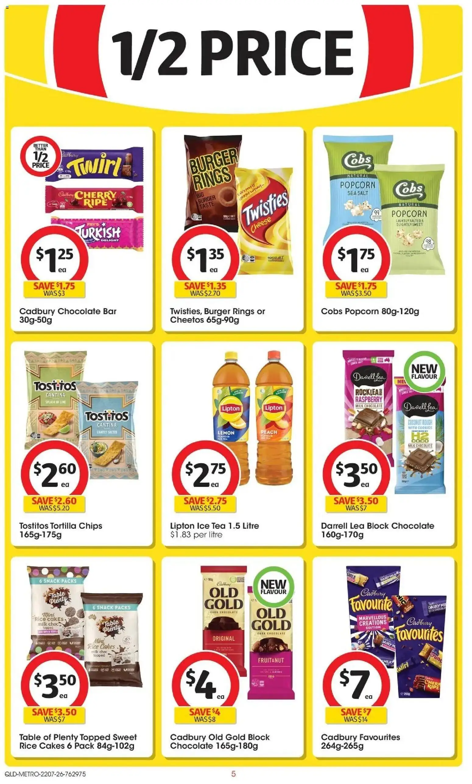 Coles catalogue - valid from 22/07/2026 | Page: 5 | Products: Chips, Popcorn, Salt, Peach