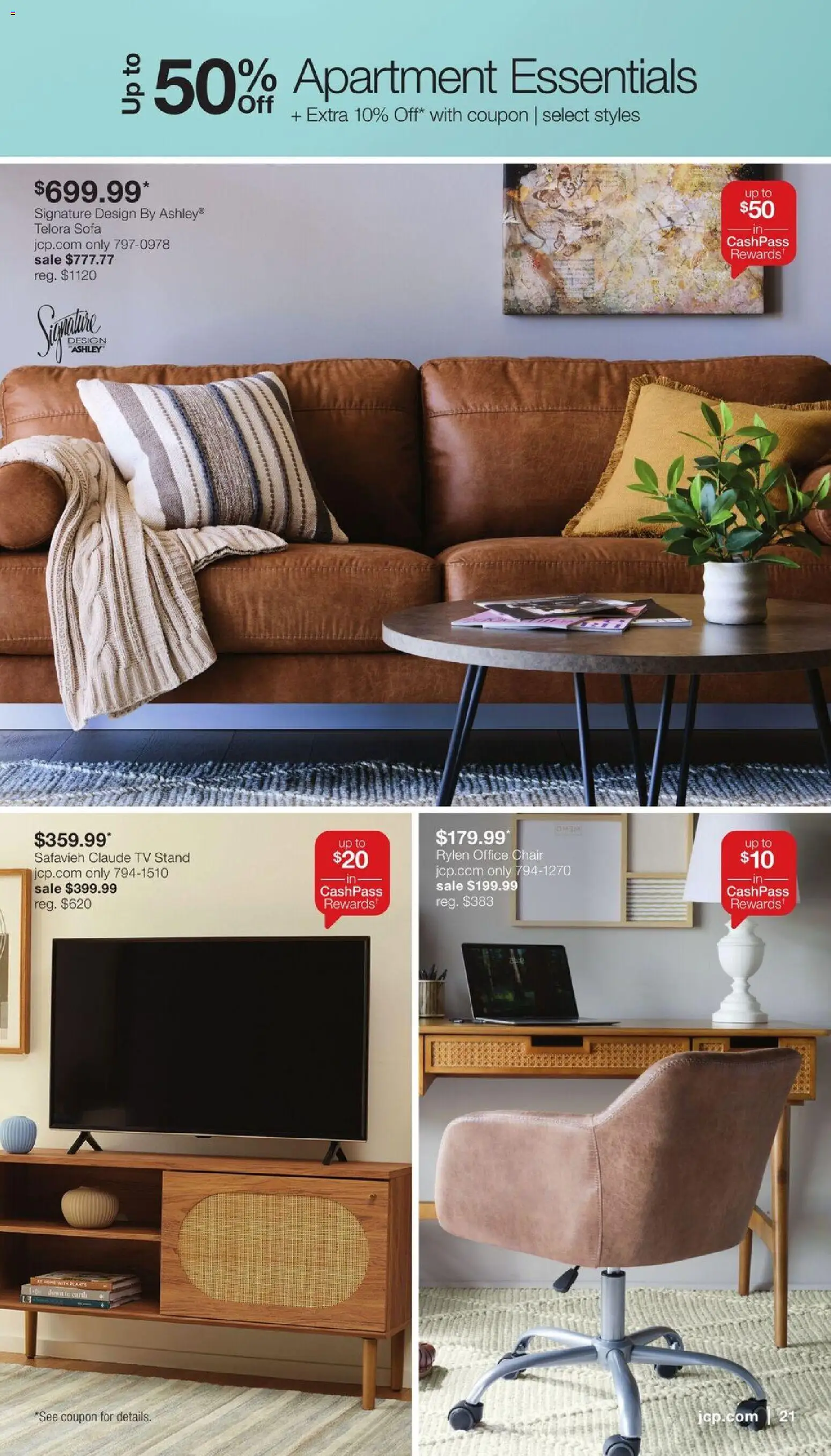 JCPenney Semi-Annual Home Sale - valid from 07/13/2026 | Page: 20 | Products: Sofa, Chair, Tv