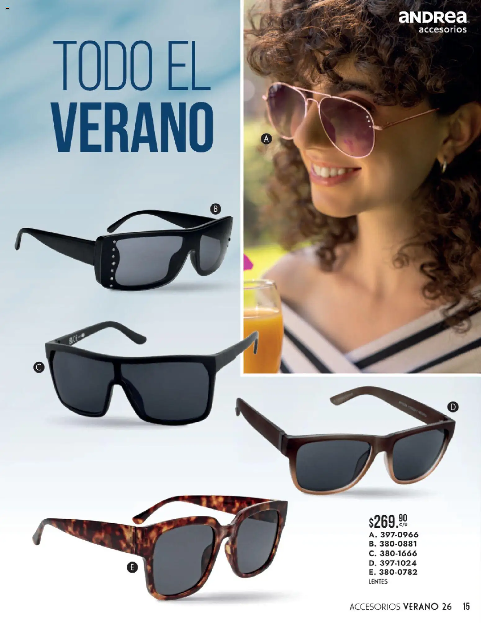 Nuevas ofertas de Andrea válidas en toda la República Mexicana desde el 24/05/2026. ¡Encuentra las mejores ofertas en Andrea catálogo Accesorios para todos! | Página: 15 | Productos: Lentes