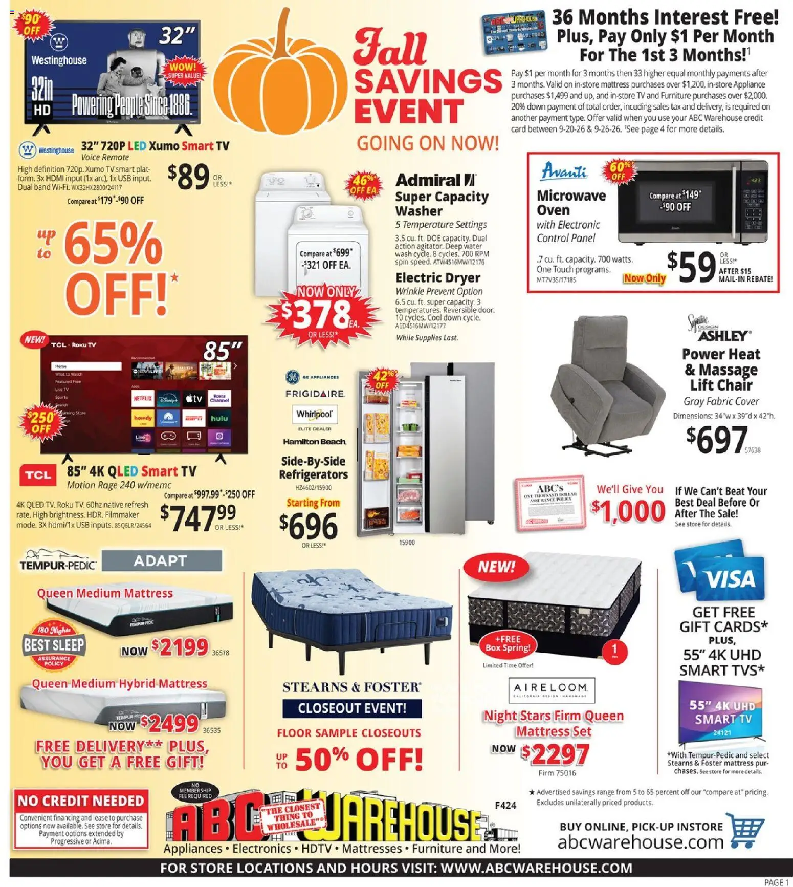 ABC Warehouse Weekly Ad - valid from 09/20/2026 | Page: 1