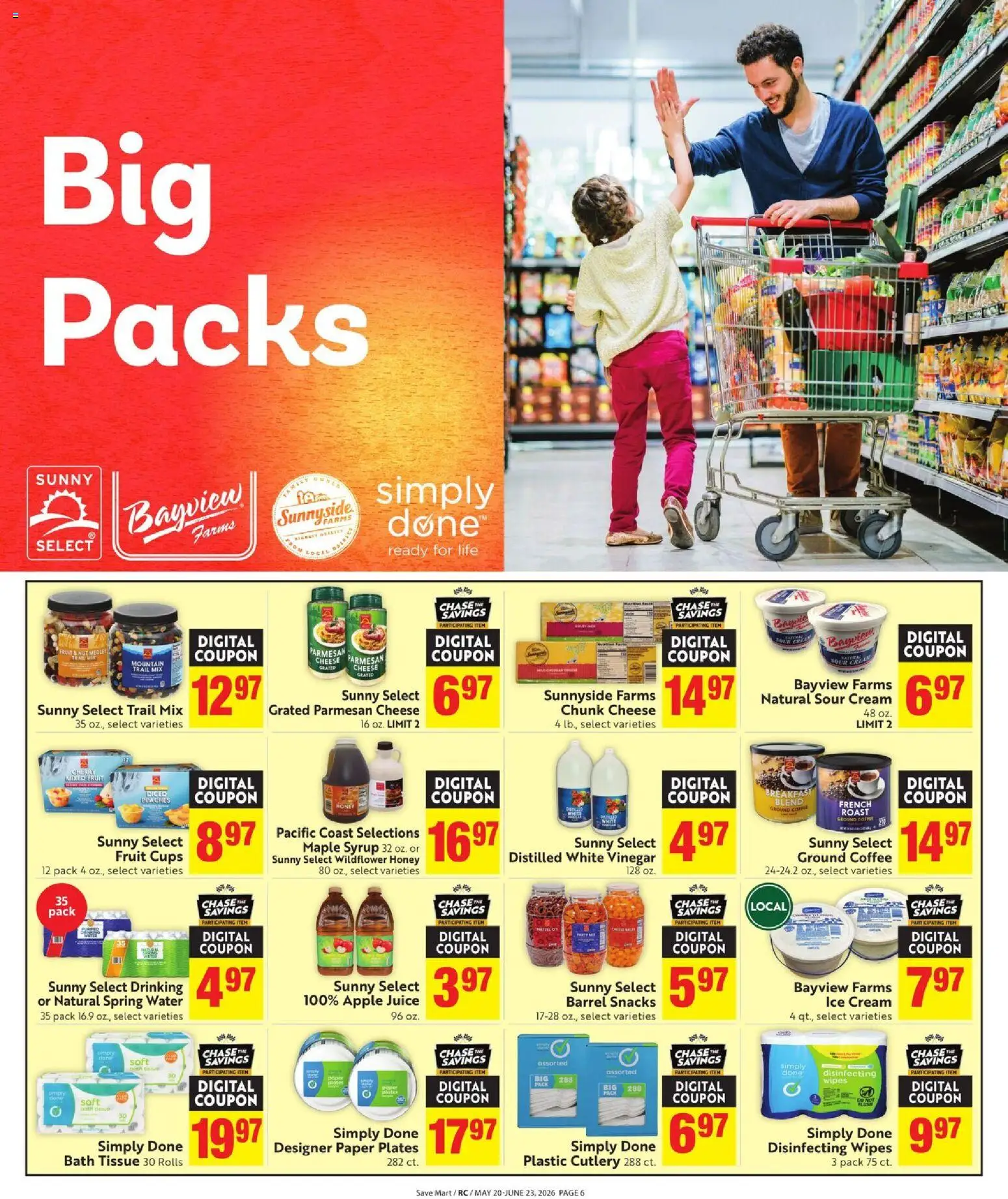 Save Mart Online Savings Guide - valid from 20.05.2026 | Page: 6 | Products: Vinegar, Cheese, Sour cream, Water