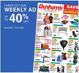 Preview of Dunham's Sports weekly ads valid from 23.05.2026