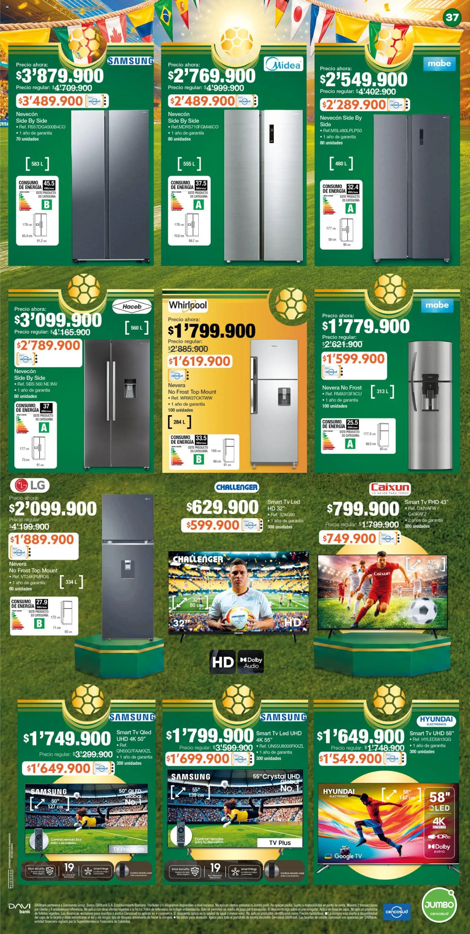 Jumbo revista - valida desde el 25/06/2026 | Página: 37 | Productos: Banco, Top, Control remoto, Nevera