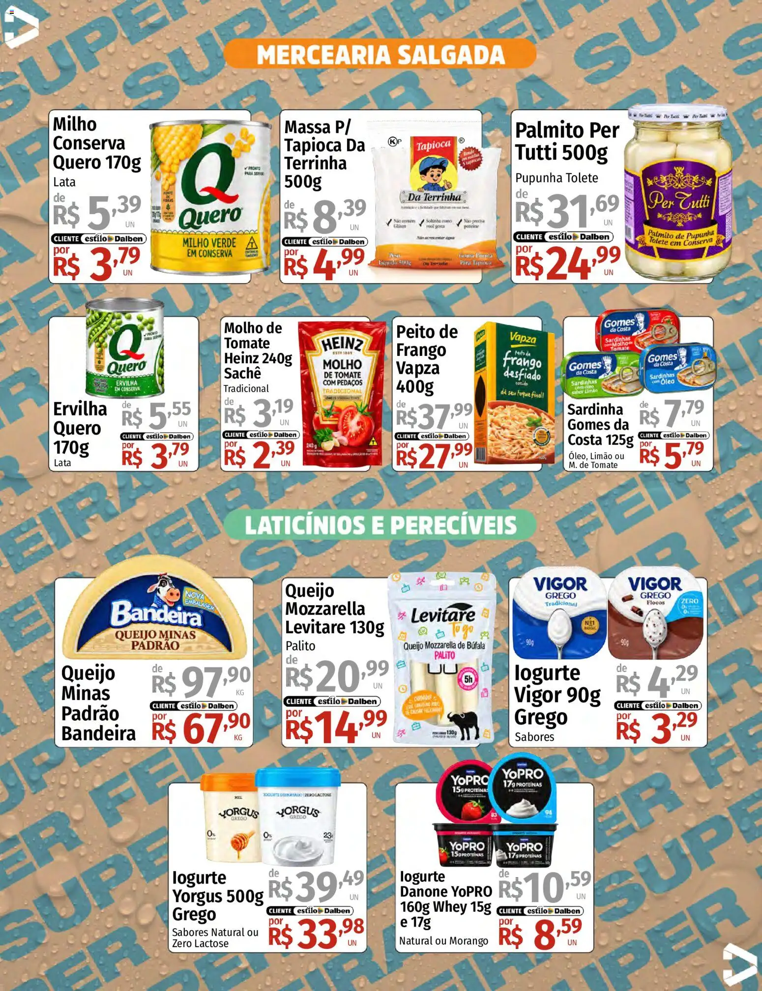Supermercado Dalben Folheto - válido de 28/09/2026 | Página: 3 | Produtos: Tomate, Queijo, Massa, Sardinha