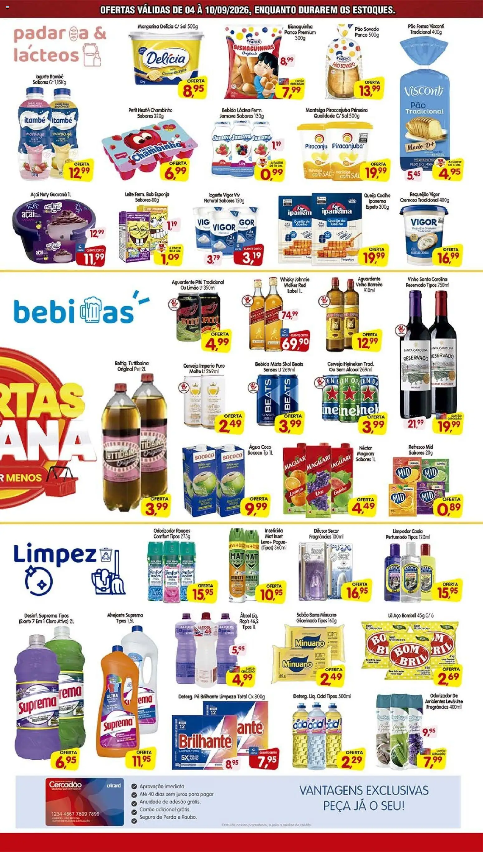 Cercadão Folheto - válido de 04/09/2026 | Página: 3 | Produtos: Esponja, Bebidas, Cerveja, Açaí