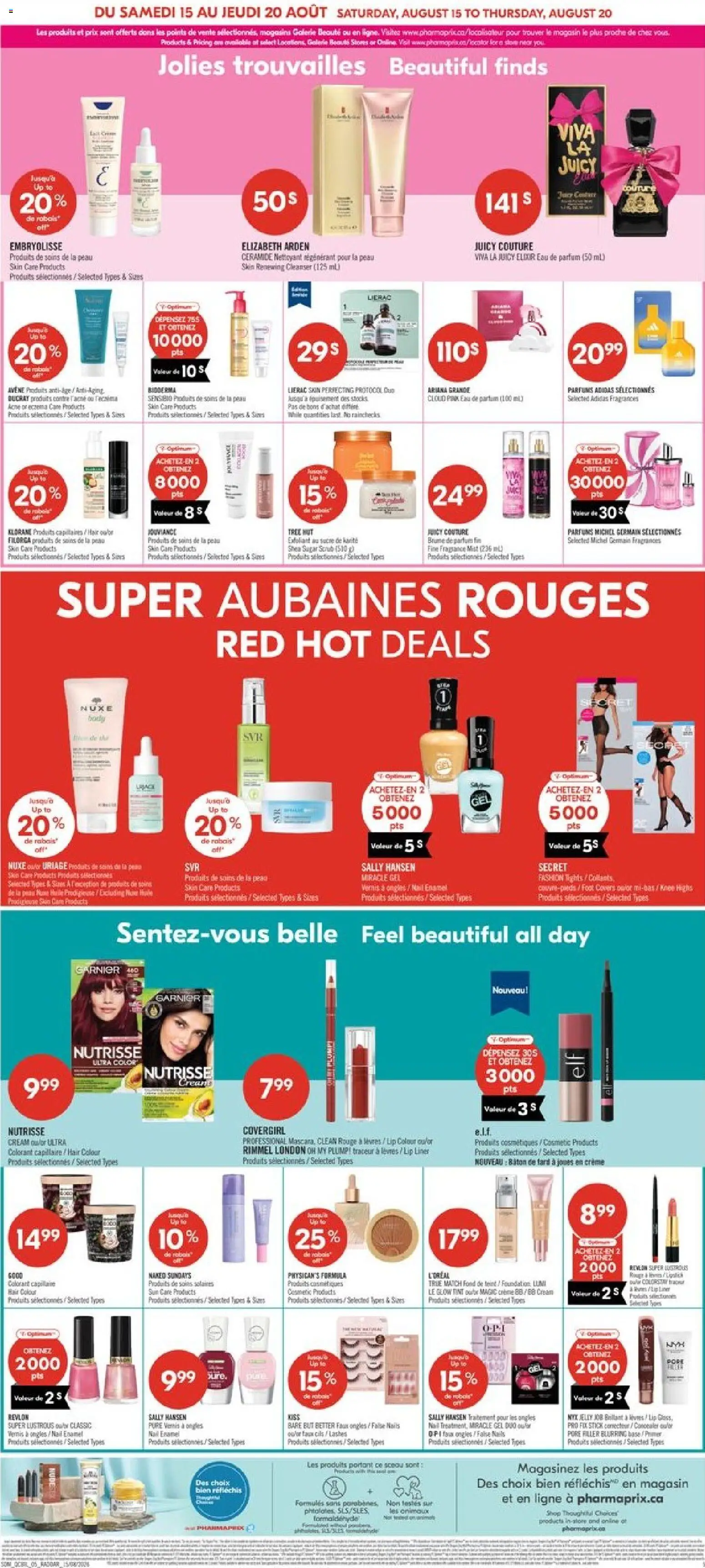 Pharmaprix flyer valid from Aug 14, 2026 | Page: 12 | Products: Cream, Sugar, Knee, Fragrance