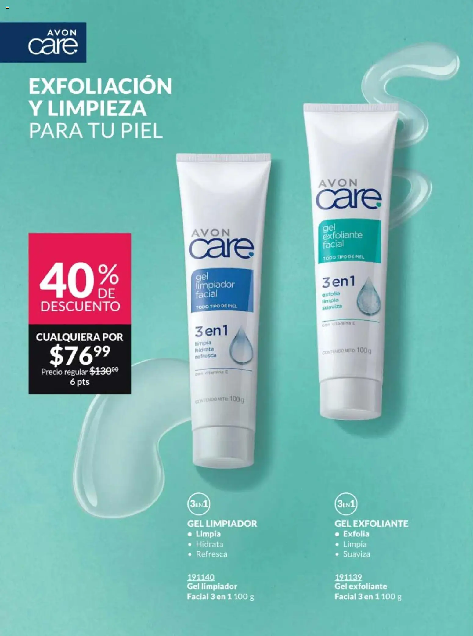 Nuevas ofertas de AVON válidas en toda la República Mexicana desde el 20/02/2026. ¡Encuentra las mejores ofertas en AVON campaña 4 2026! | Página: 138 | Productos: Exfoliante facial, Exfoliante, Limpiador, Limpiador facial