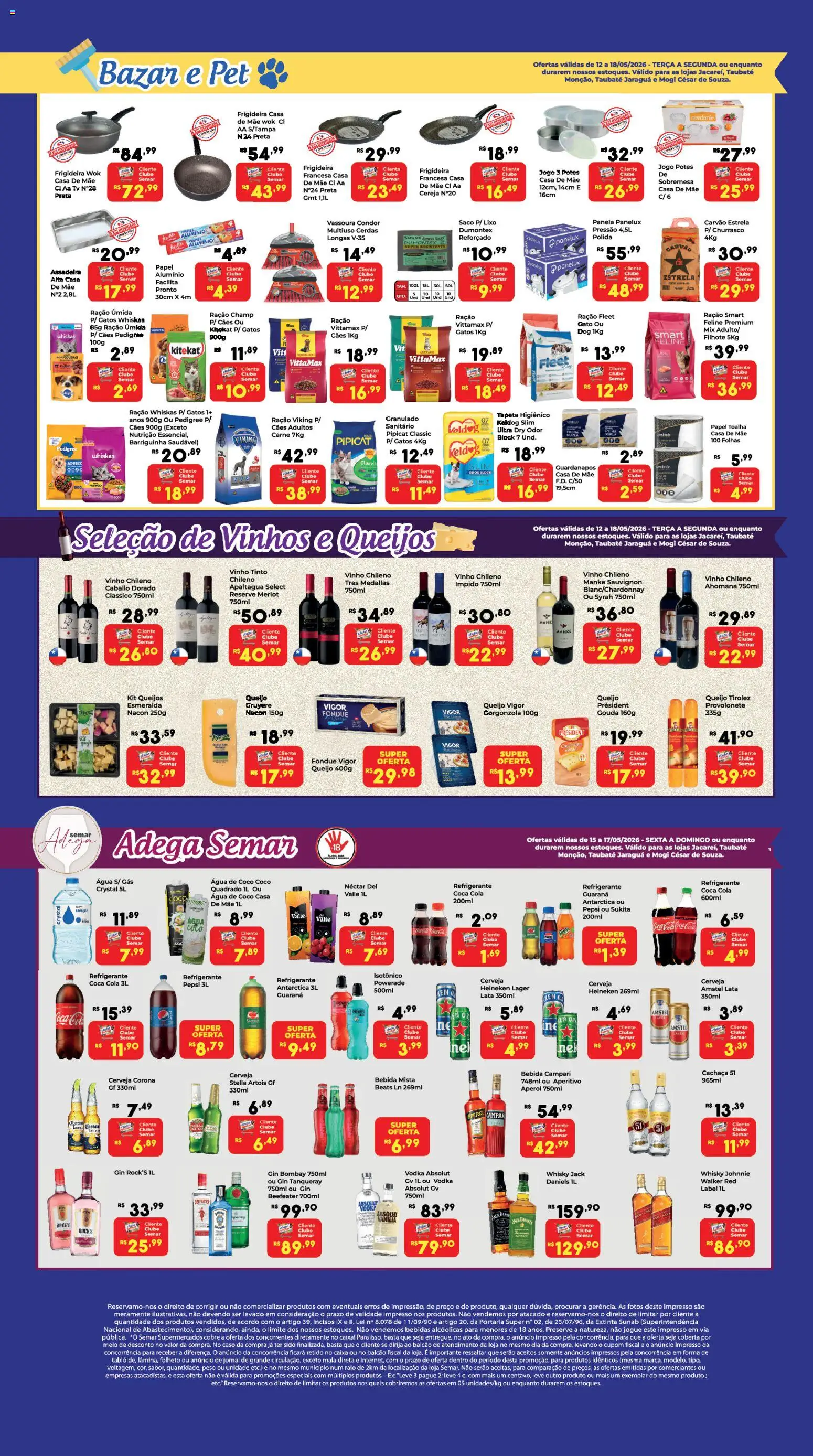Semar Supermercado Folheto - válido de 12.10.2026 | Página: 4 | Produtos: Tapete higiênico cães, Whisky, Tapete higiênico, Granulado
