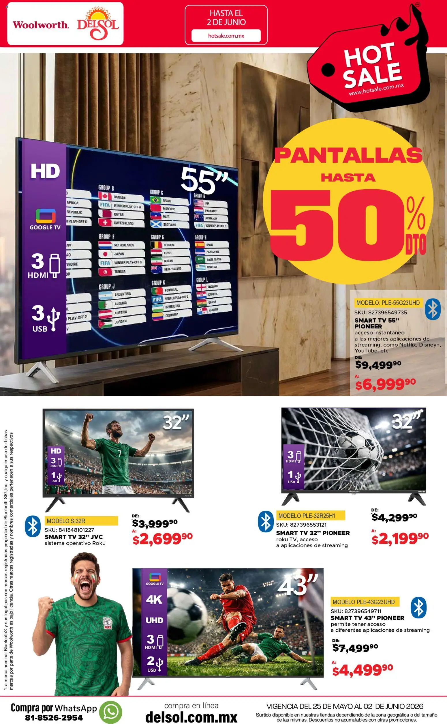Nuevas ofertas de Del Sol y Woolworth válidas en toda la República Mexicana desde el 25.05.2026. ¡Encuentra las mejores ofertas en Del Sol y Woolworth Hot Sale! | Página: 3