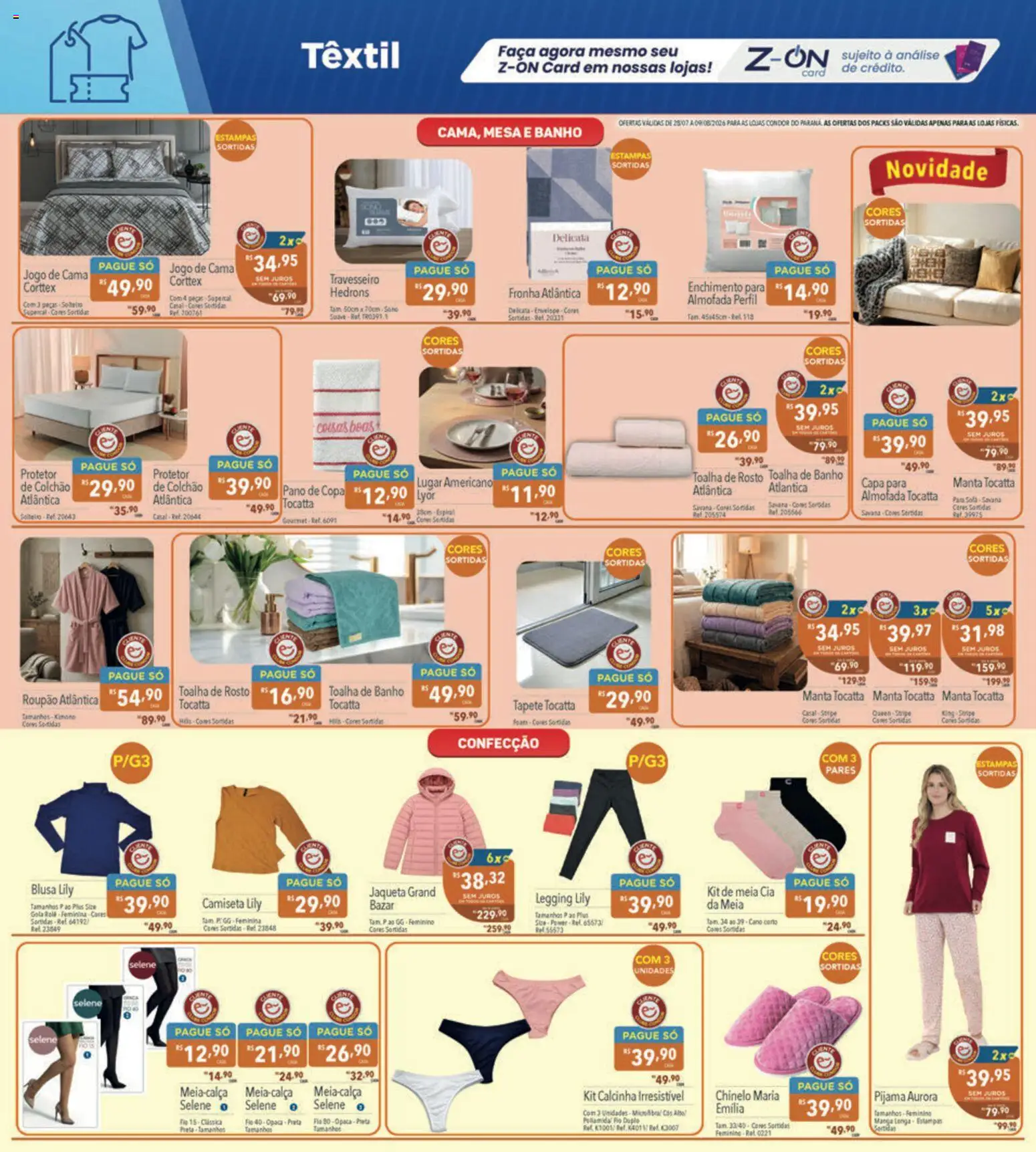 Supermercados Condor Folheto - válido de 28/07/2026 | Página: 24 | Produtos: Travesseiro, Pão, Envelope, Toalha de banho