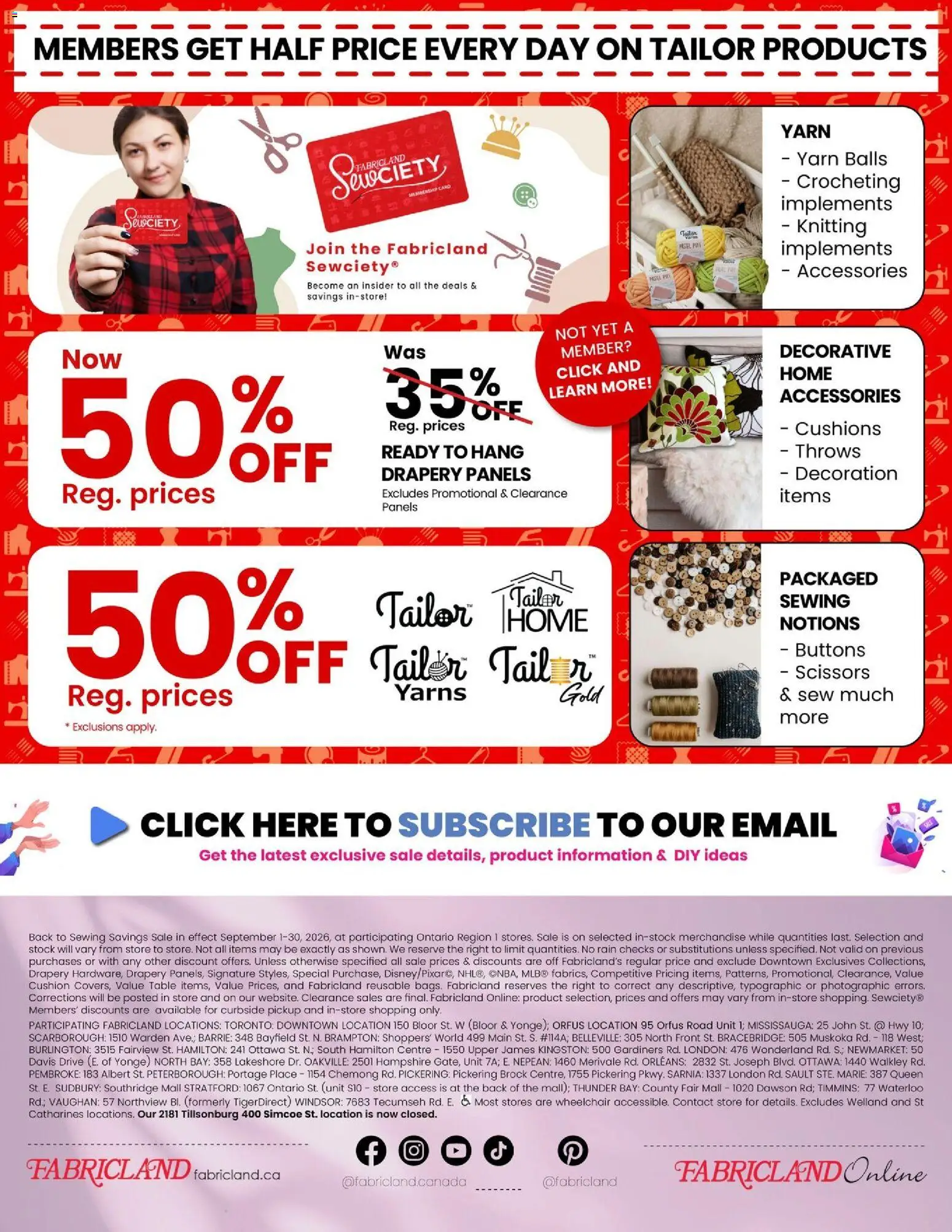 Fabricland flyer valid from Sep 1, 2026 | Page: 17 | Products: Table, Decoration