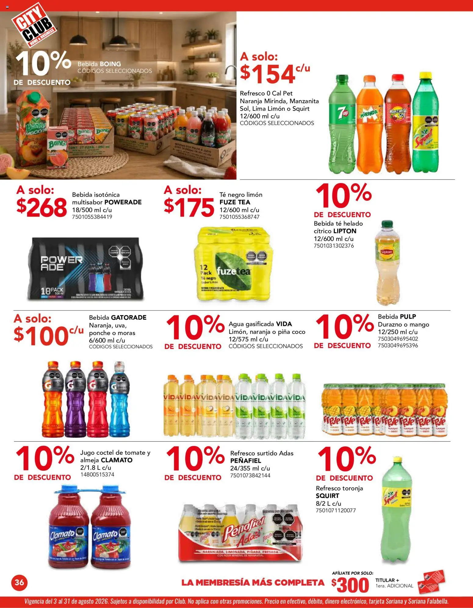Nuevas ofertas de City Club válidas en toda la República Mexicana desde el 03/08/2026. ¡Encuentra las mejores ofertas en City Club catálogo! | Página: 36