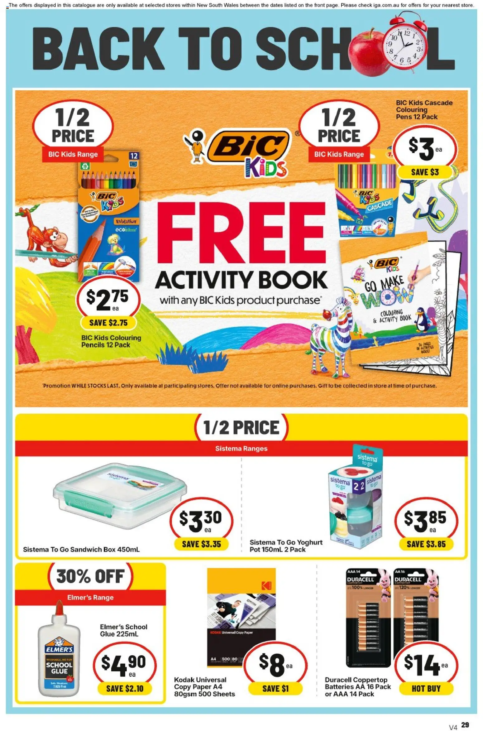 IGA catalogue - valid from 30/09/2026 | Page: 34 | Products: Box, Pot, Yoghurt, Batteries