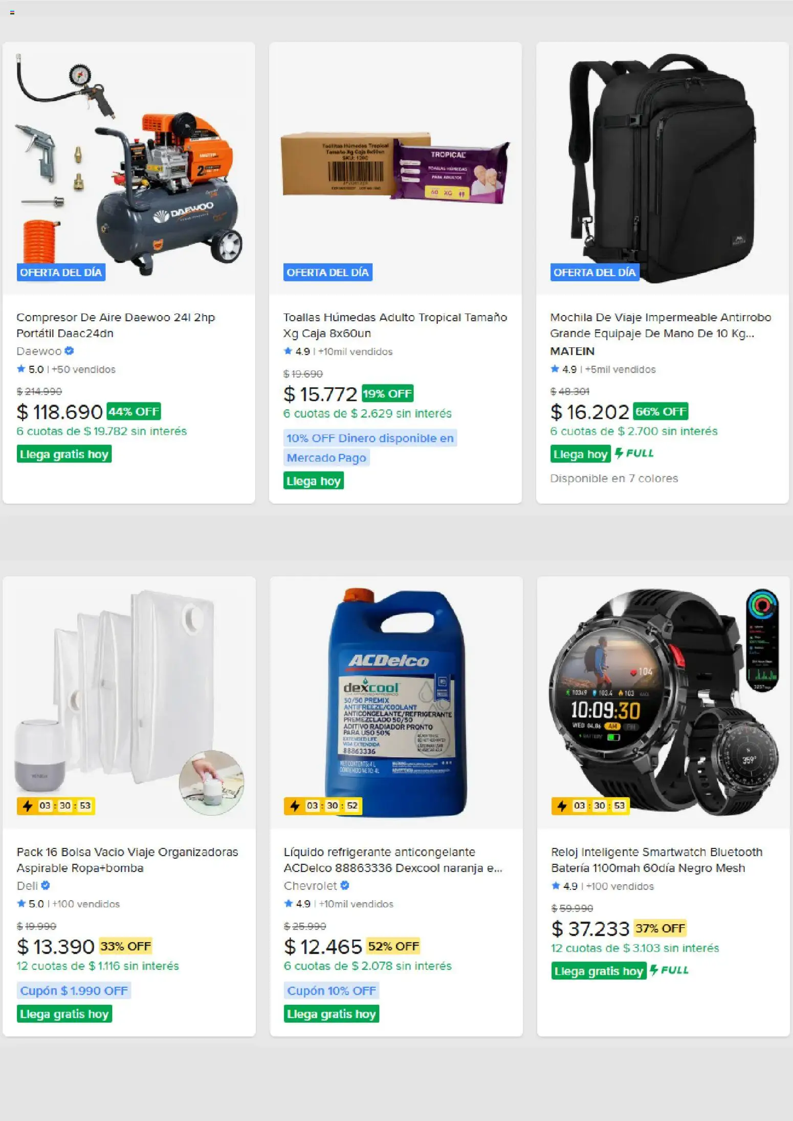 Mercado Libre Ofertas │ válido desde el 22.09.2026 | Página: 5 | Productos: Bolsa, Radiador, Batería, Equipaje de mano