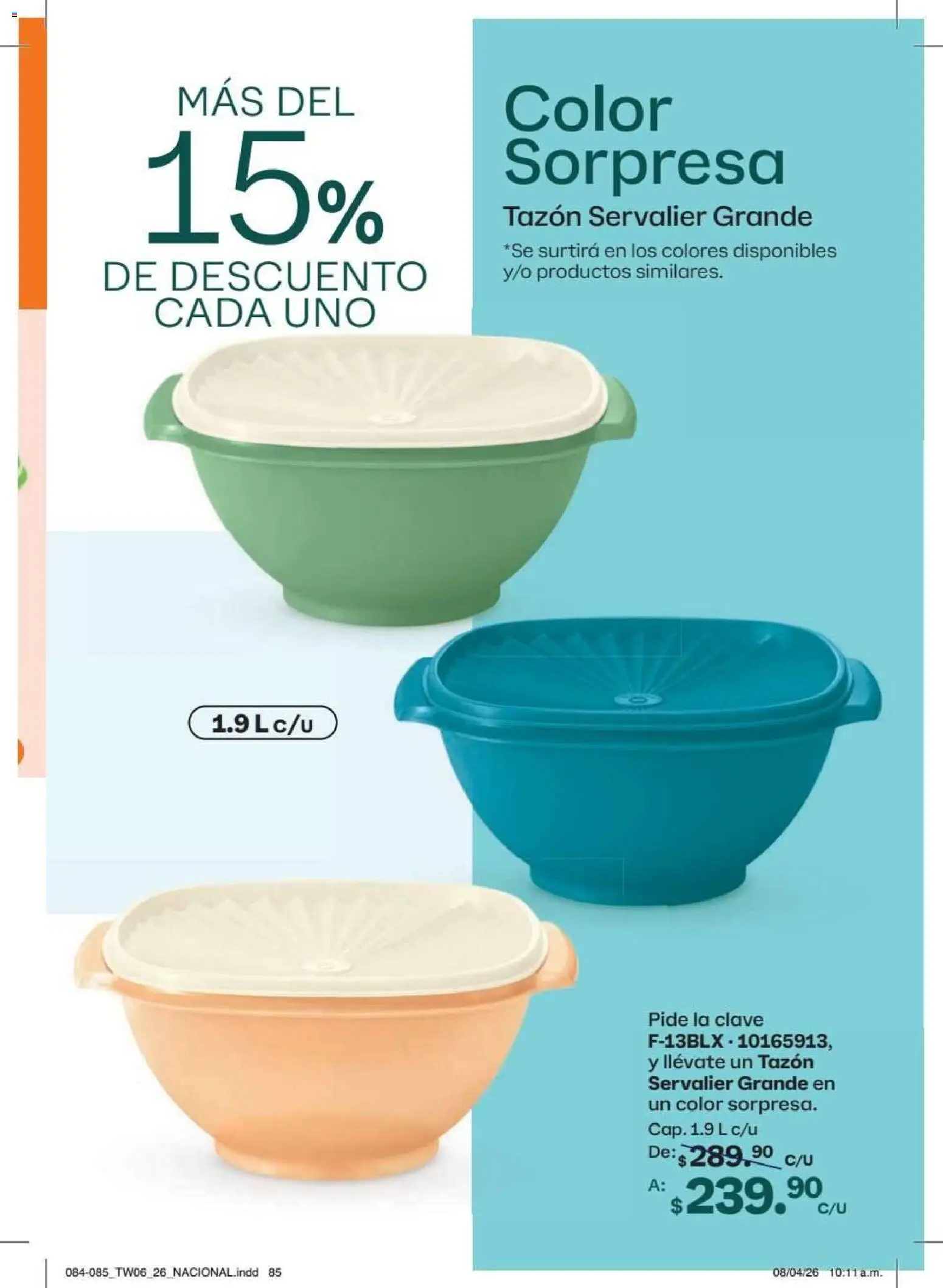 Nuevas ofertas de Tupperware válidas en toda la República Mexicana desde el 18/05/2026. ¡Encuentra las mejores ofertas en Tupperware catálogo! | Página: 85