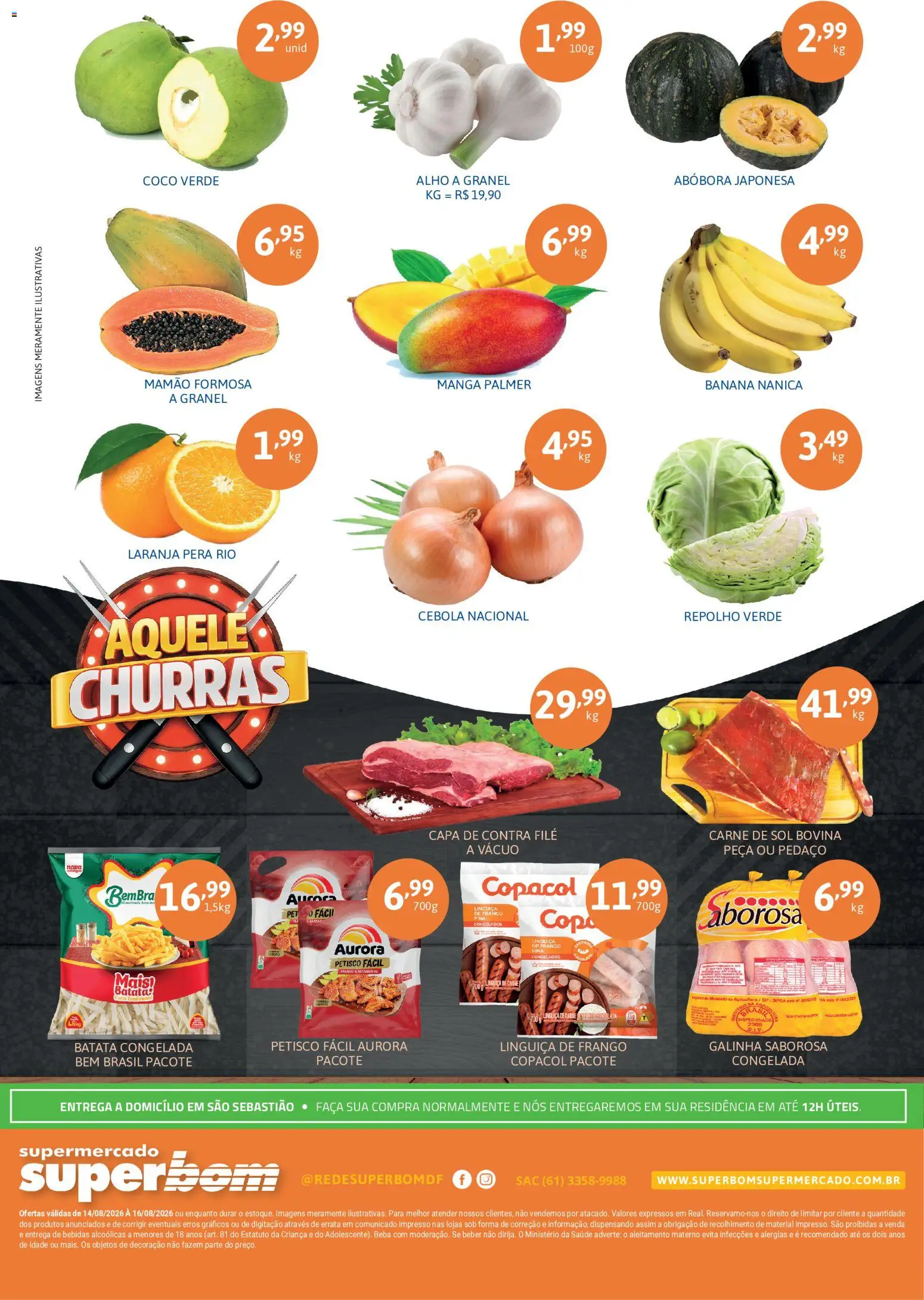 Superbom Folheto - válido de 14/08/2026 | Página: 2 | Produtos: Coco, Pera, Carne, Frango