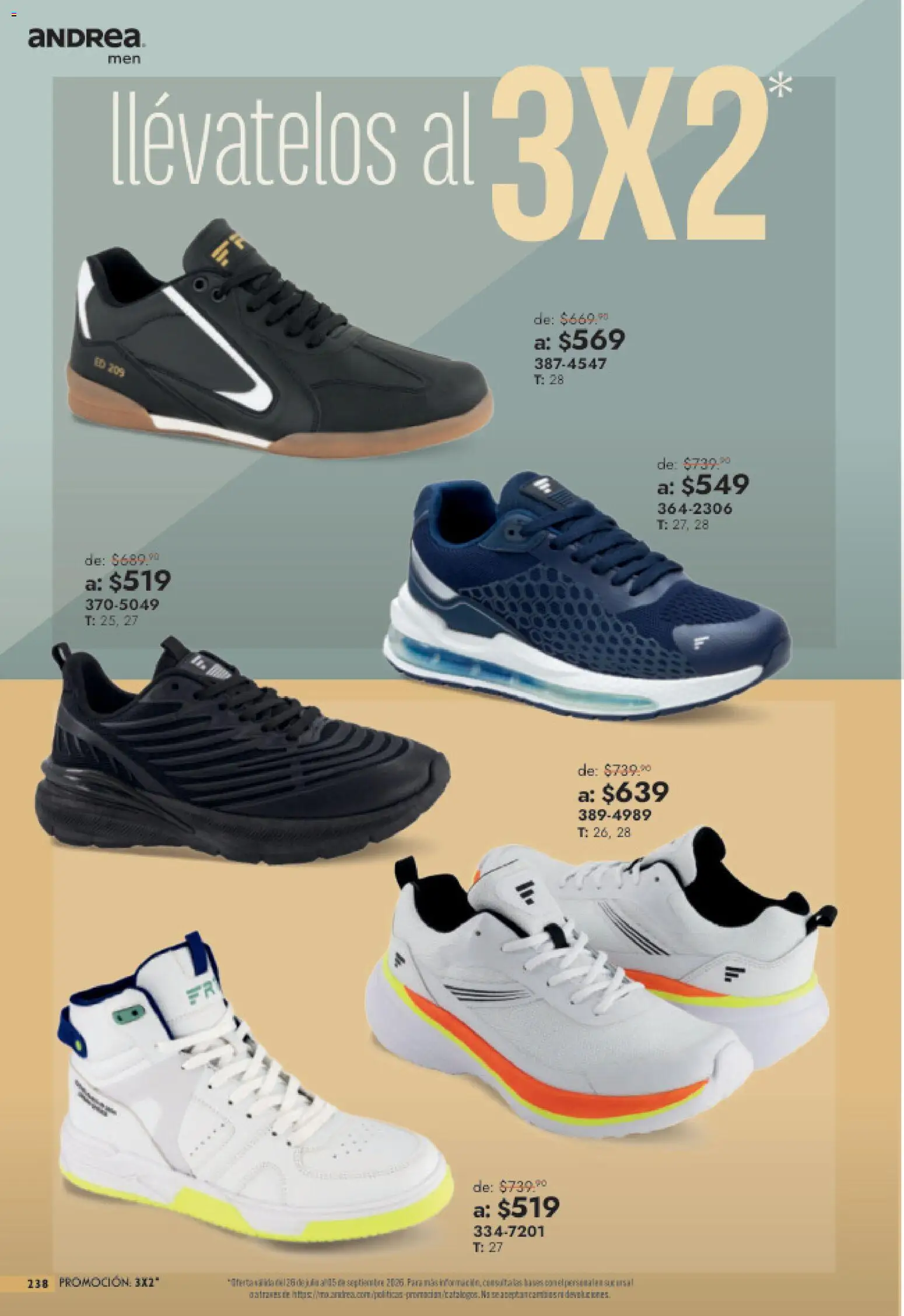 Nuevas ofertas de Andrea válidas en toda la República Mexicana desde el 26/07/2026. ¡Encuentra las mejores ofertas en Andrea catálogo Outlet! | Página: 238