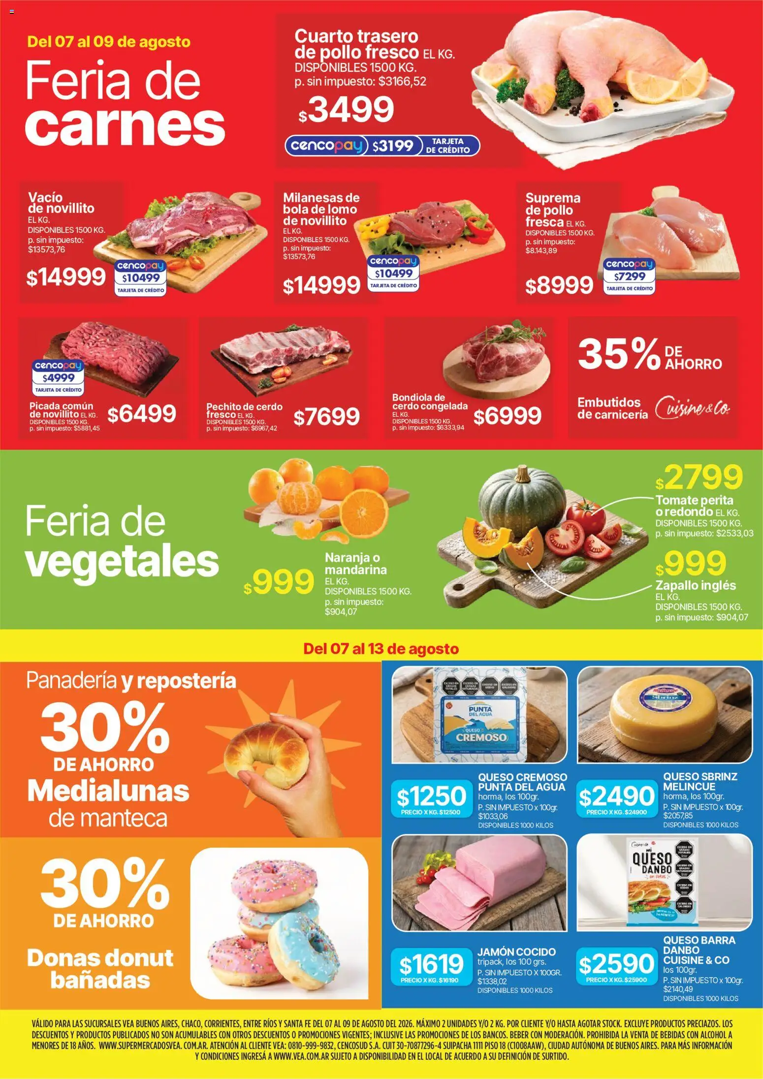 Vea - Fin de semana de ahorro BA Nea │ válido desde el 07/08/2026 | Página: 2 | Productos: Agua, Manteca, Queso, Jamón