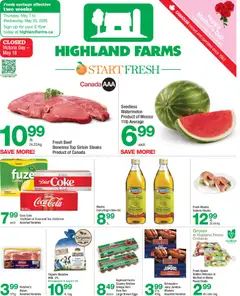 Preview of Highland Farms weekly flyer / circulaire from shop Highland Farms valid from 07.05.2026