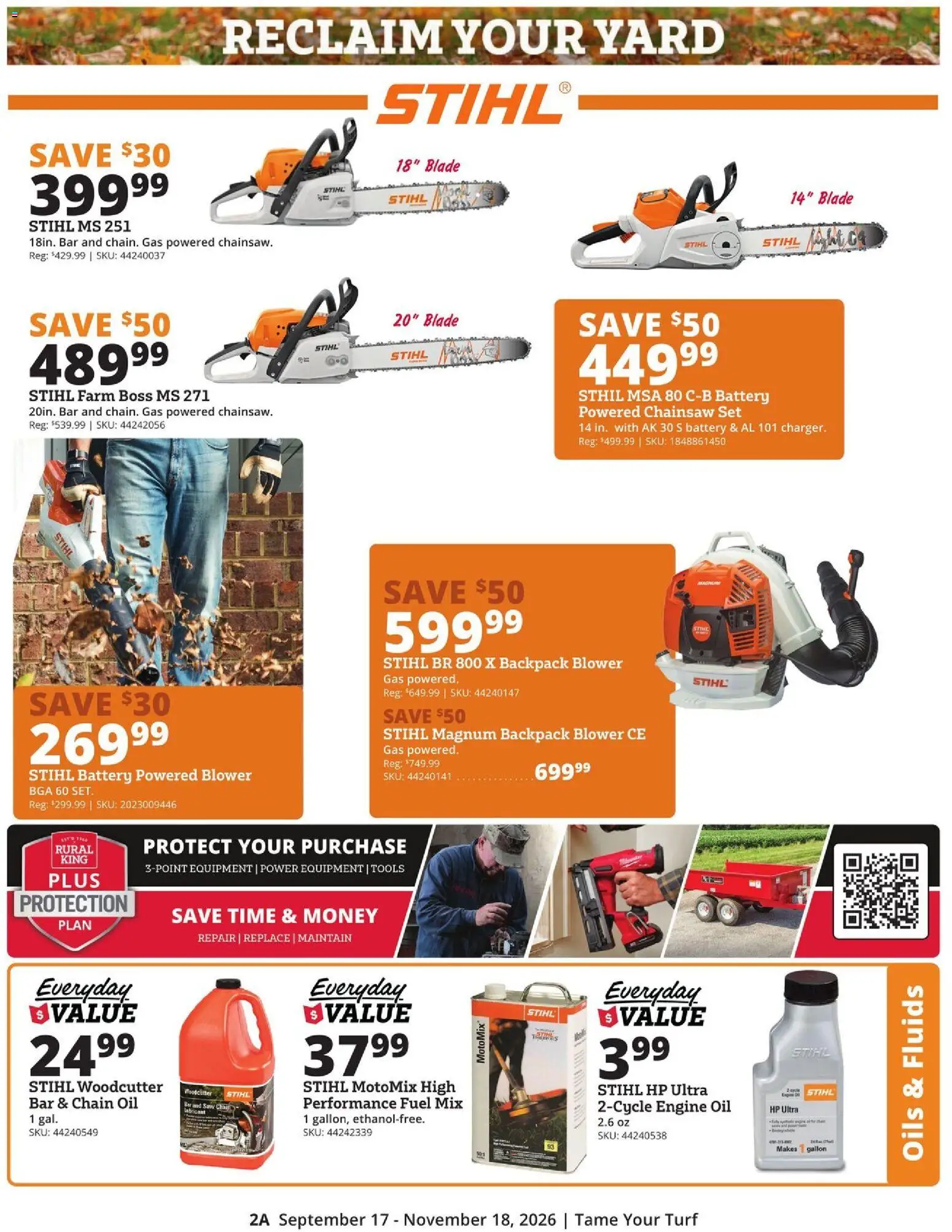 Rural King Ad - valid from 09/17/2026 | Page: 2 | Products: Chainsaw, Oil, Backpack, Magnum