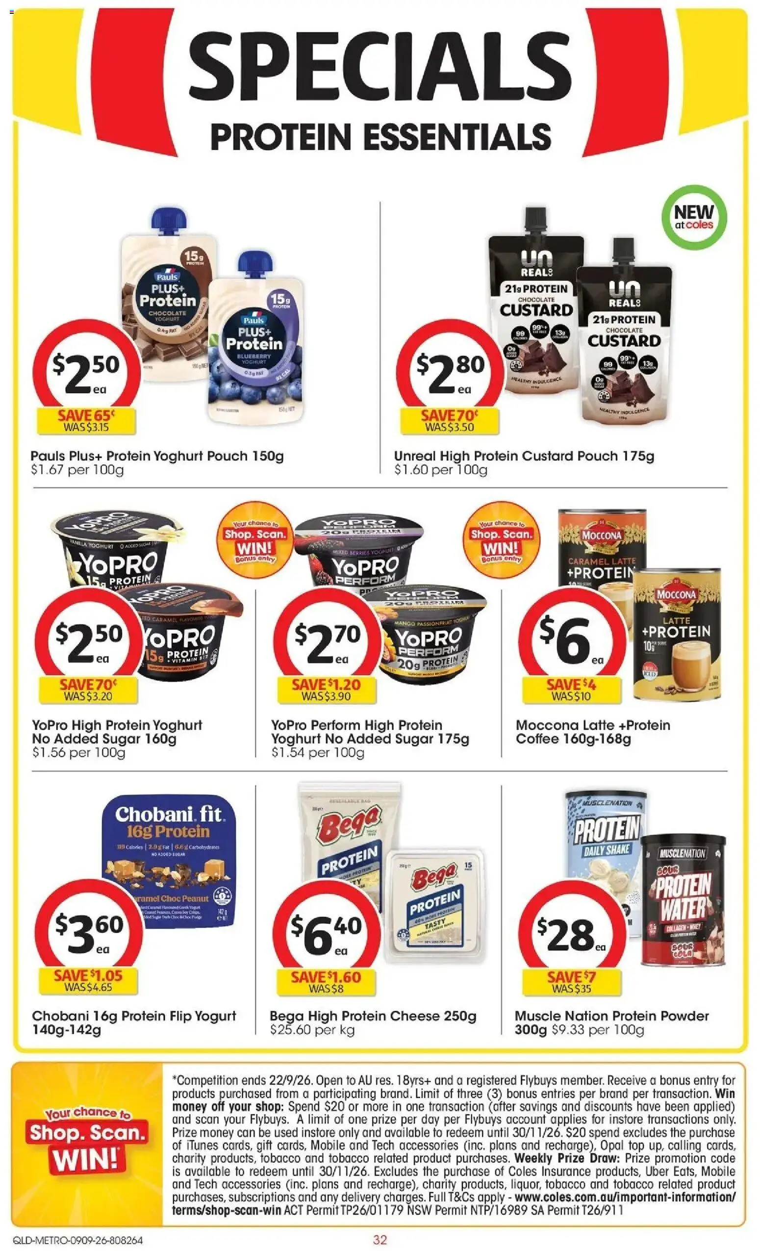 ﻿Coles catalogue valid from 09/09/2026 > Online Australia | Page: 32 | Products: Protein, Cheese, Sugar, Bag