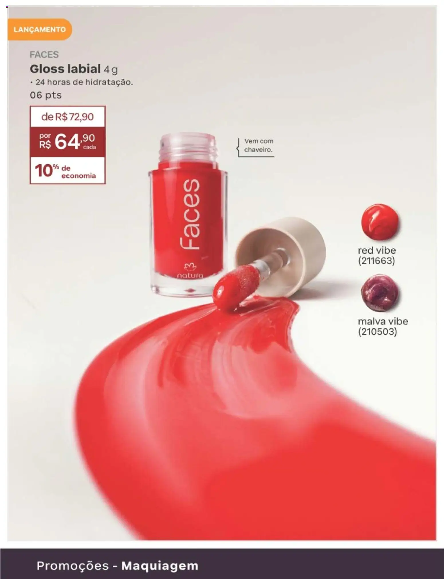 Natura Folheto - válido de 10/08/2026 | Página: 196 | Produtos: Maquiagem, Gloss labial