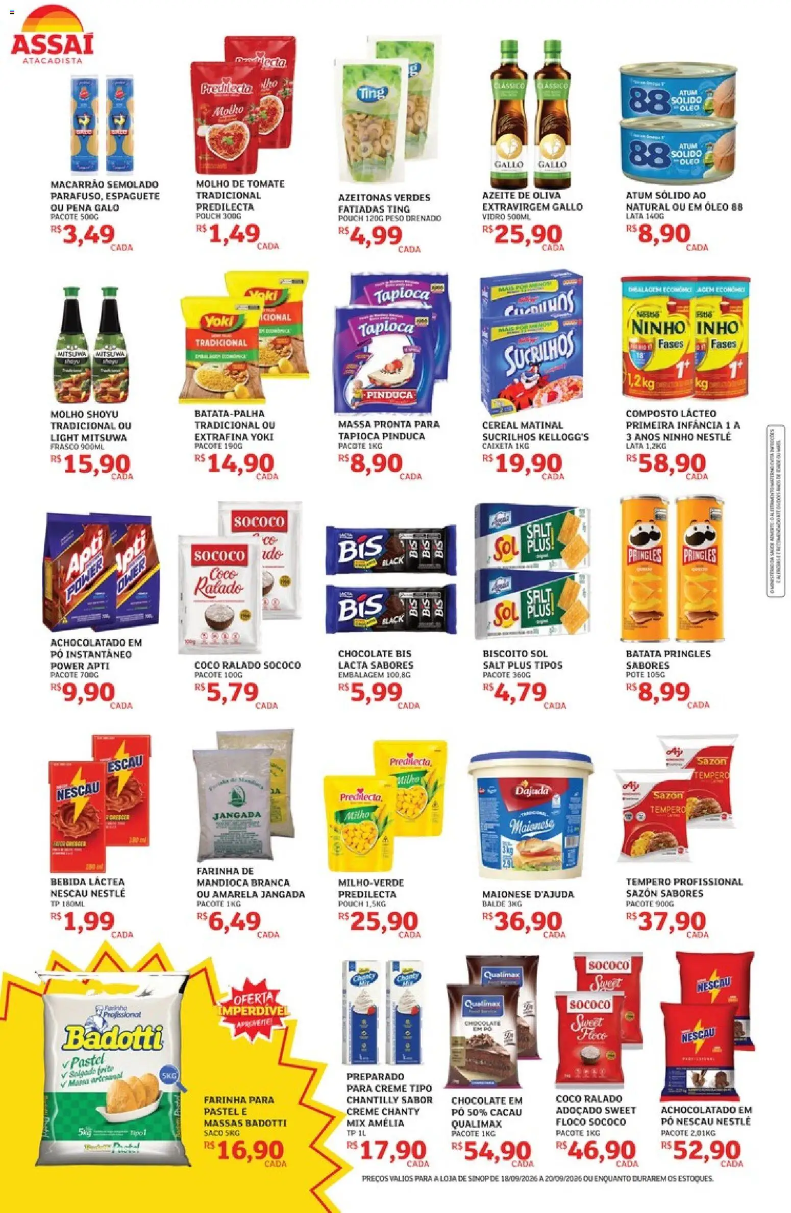 Assaí Atacadista Folheto - válido de 18/09/2026 | Página: 2 | Produtos: Pó, Achocolatado, Macarrão, Creme