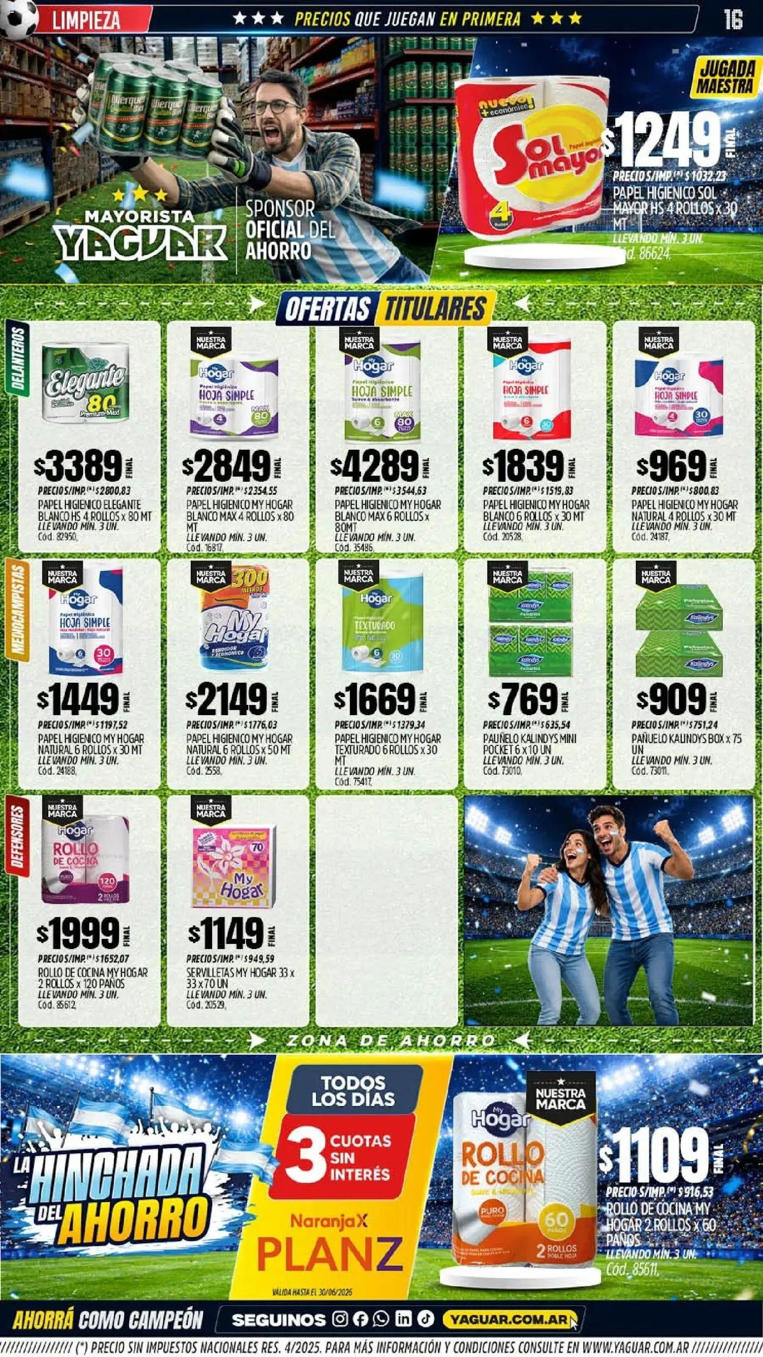 Yaguar - Oferta Semanal General Roca │ válido desde el 01.06.2026 | Página: 16 | Productos: Pañuelo, Cocina, Servilletas, Pollo