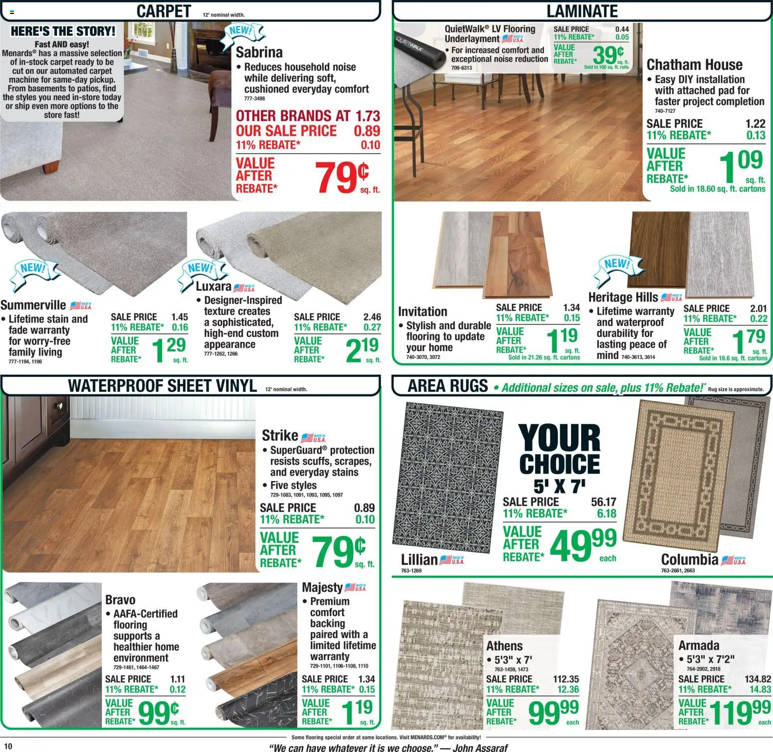 Menards - Weekly Ad - valid from 07/08/2026 | Page: 17 | Products: Carpet, Sheet