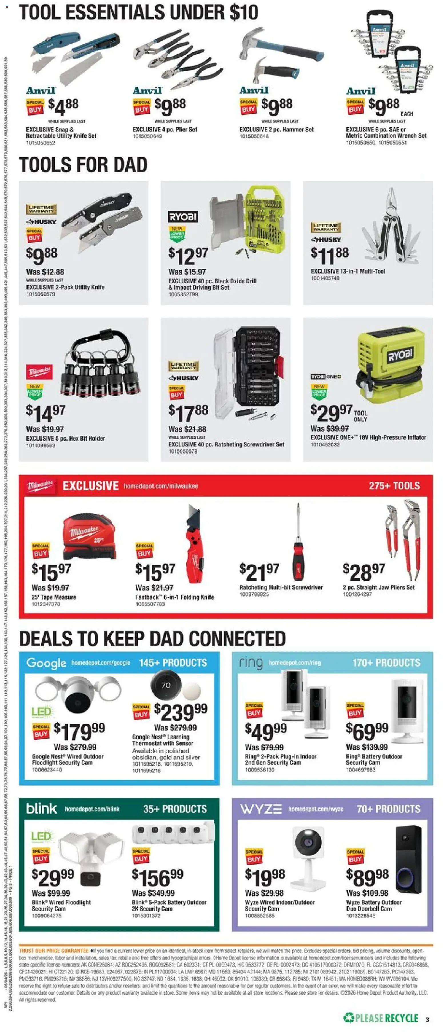 Home Depot Local Ad - valid from 04.06.2026 | Page: 3 | Products: Plier, Box, Ring, Hammer