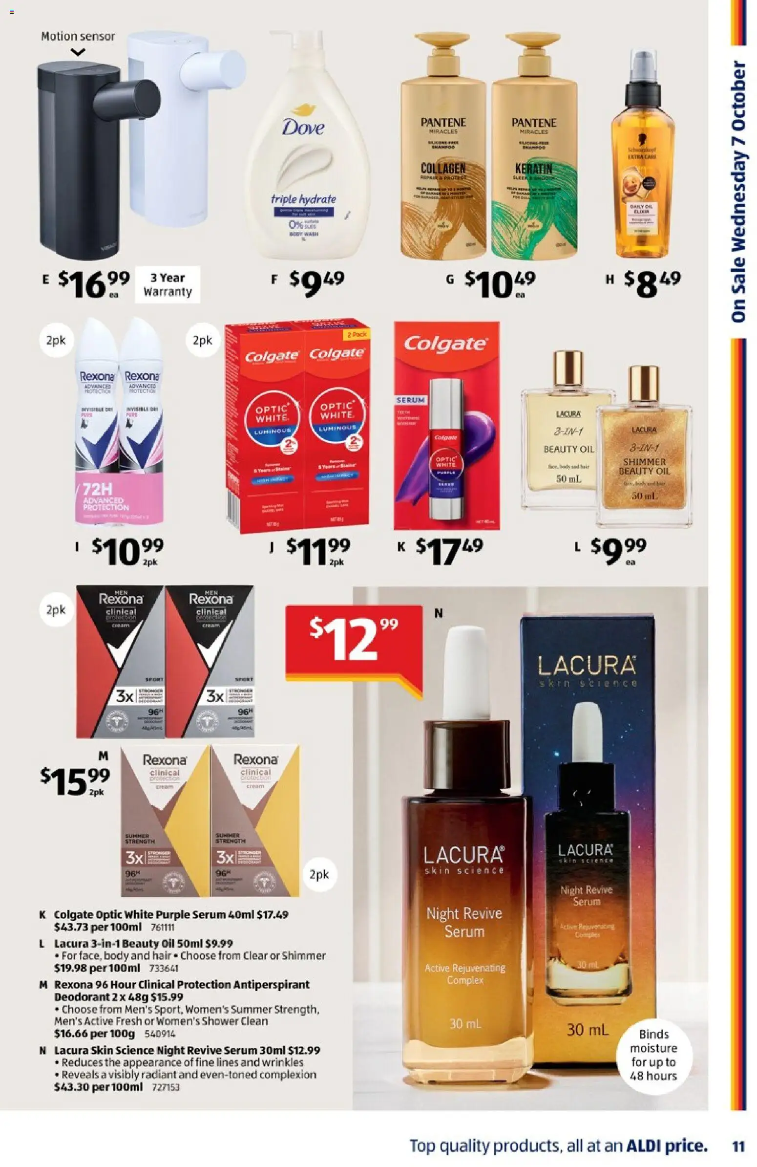 Aldi catalogue - valid from 07/10/2026 | Page: 11 | Products: Shampoo, Oil, Hair oil, Deodorant