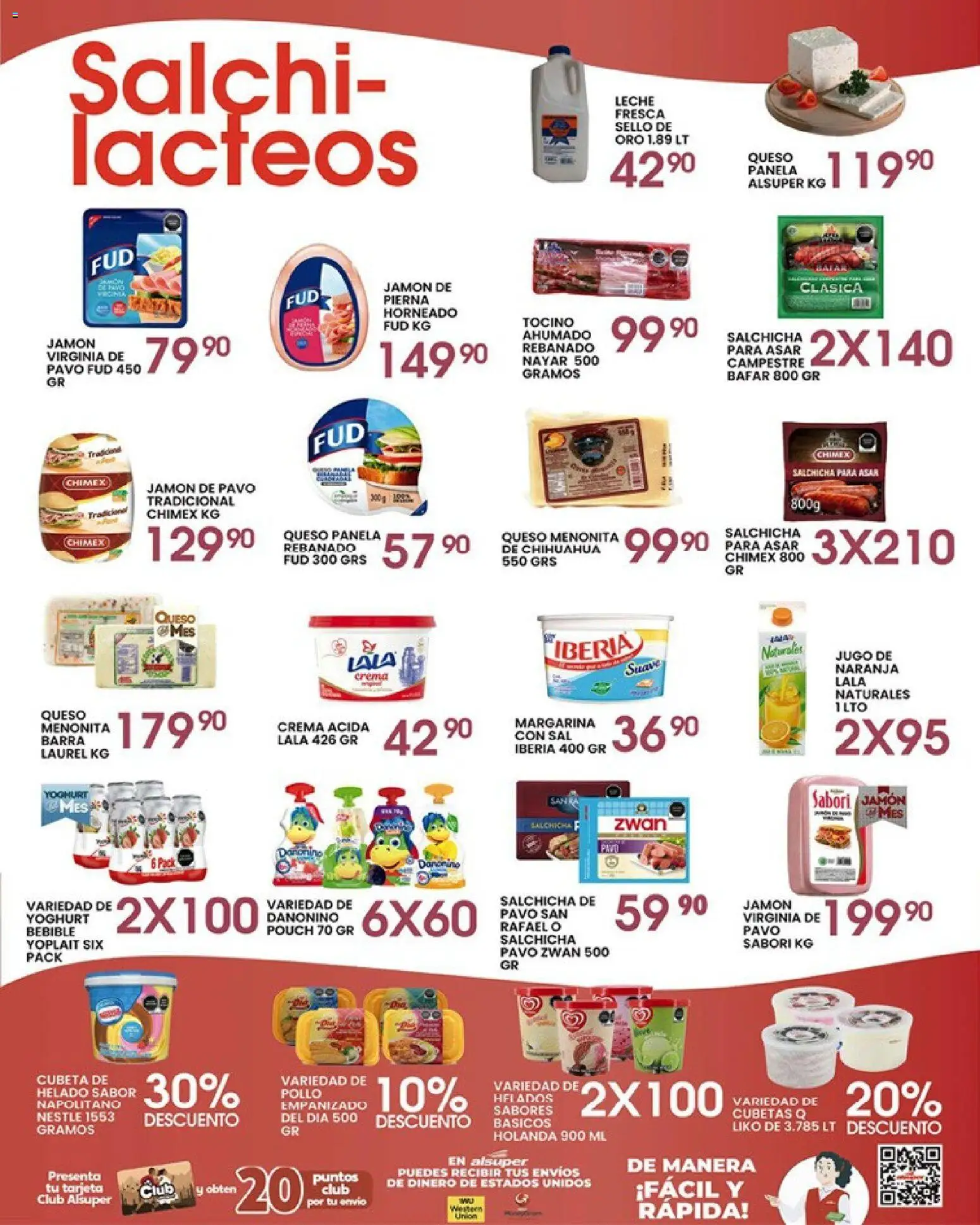 Nuevas ofertas de Alsuper válidas en toda la República Mexicana desde el 01.05.2026. ¡Encuentra las mejores ofertas en Alsuper folleto! | Página: 3 | Productos: Pollo, Sal, Leche, Jugo