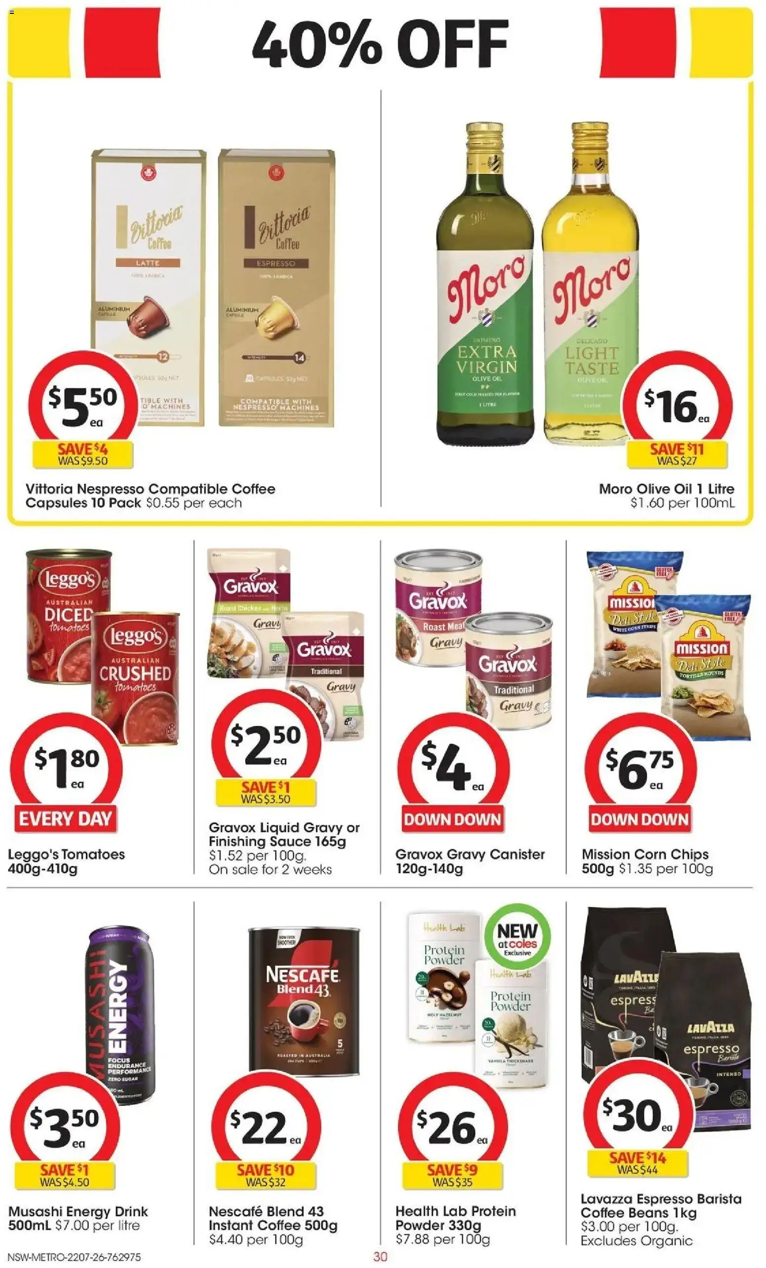 Coles catalogue - valid from 22/07/2026 | Page: 30 | Products: Powder, Energy drink, Chips, Sugar