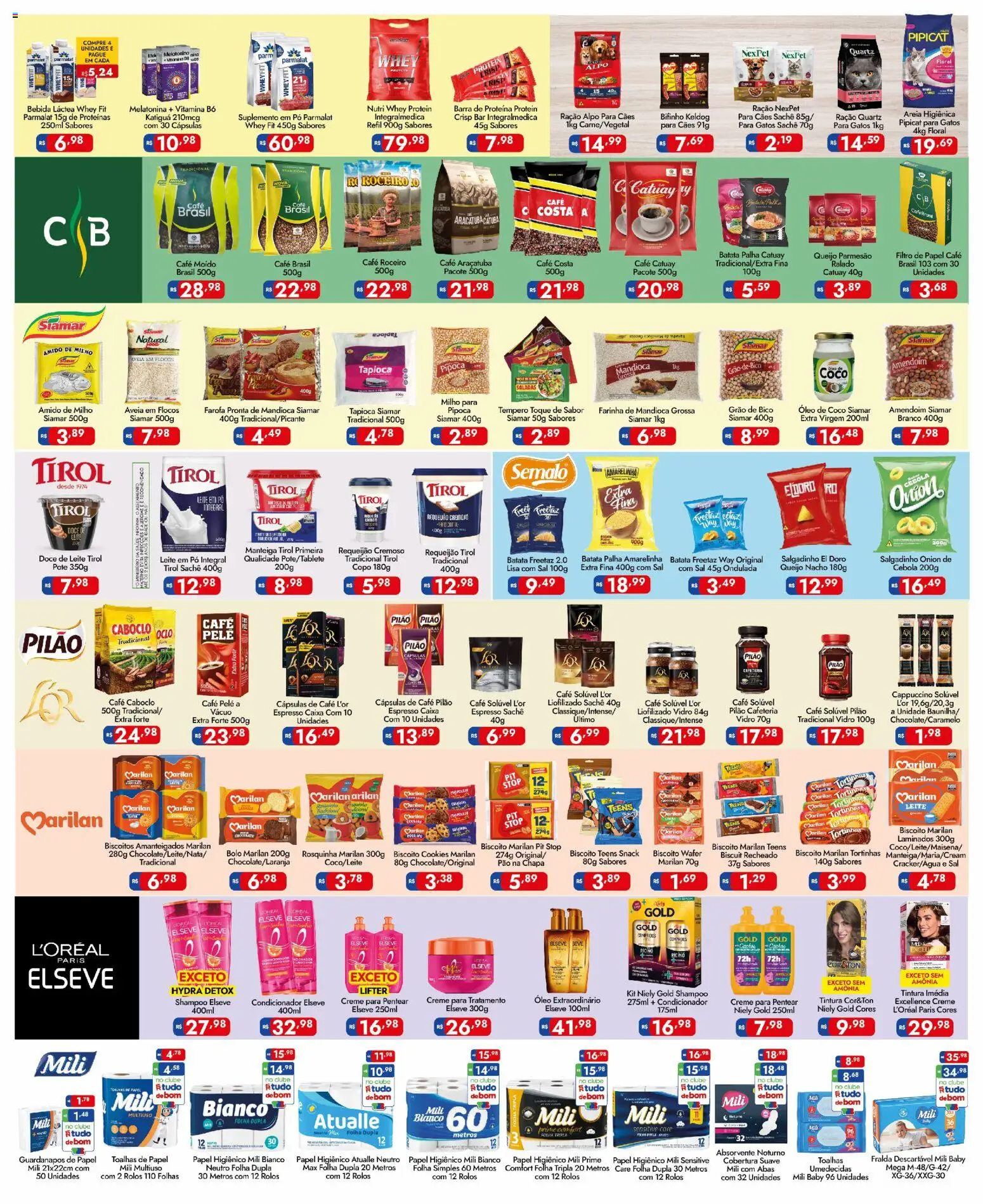 Supermercados Rondon Folheto - válido de 06.03.2026 | Página: 3 | Produtos: Mandioca, Farinha de mandioca, Queijo parmesão, Aveia