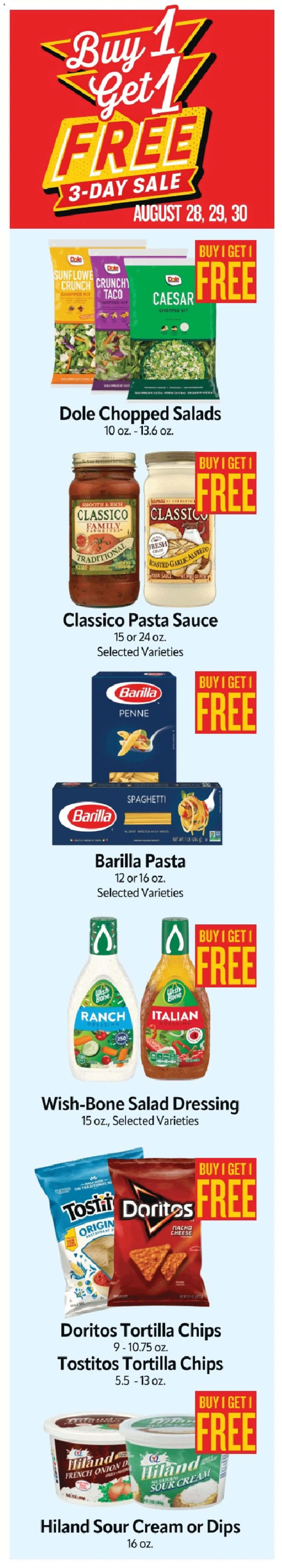Homeland Weekly Ad - valid from 08/26/2026 | Page: 4 | Products: Pasta, Chips, Tortilla chips, Dressing