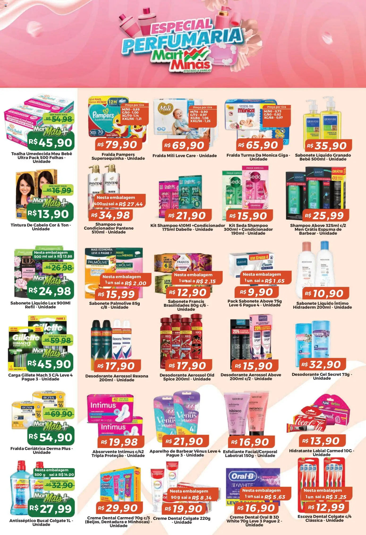 Mart Minas Folheto - válido de 30.04.2026 | Página: 5 | Produtos: Fralda pampers, Condicionador, Desodorante, Sabonete líquido