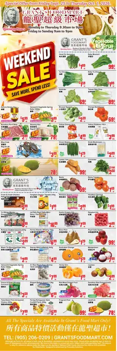 Preview of Oceans weekly flyer - Grant’s Foodmart from shop Oceans valid from Sep 25, 2026